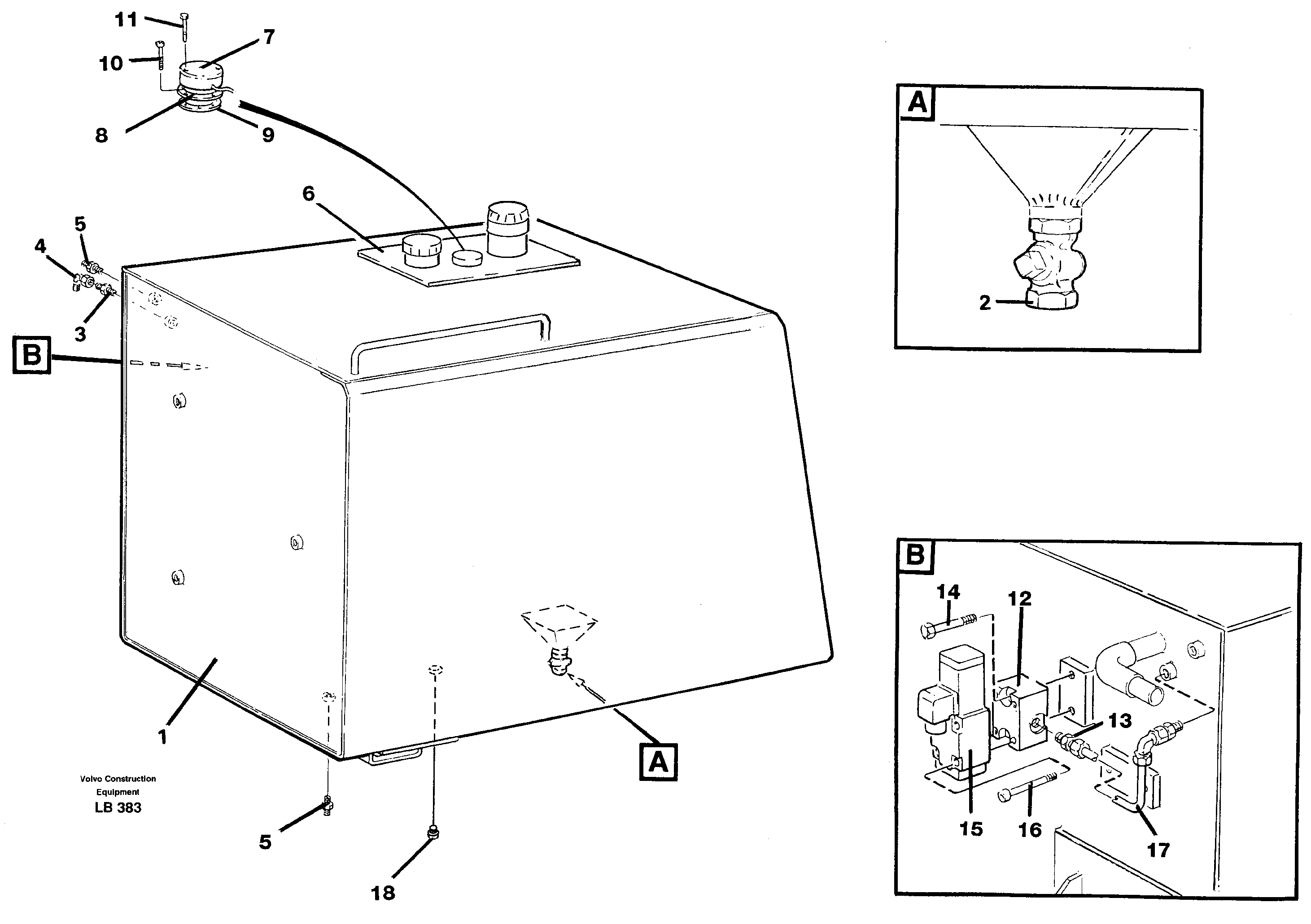 Fuel tank  SER NO 1830 - — volvo parts diagram