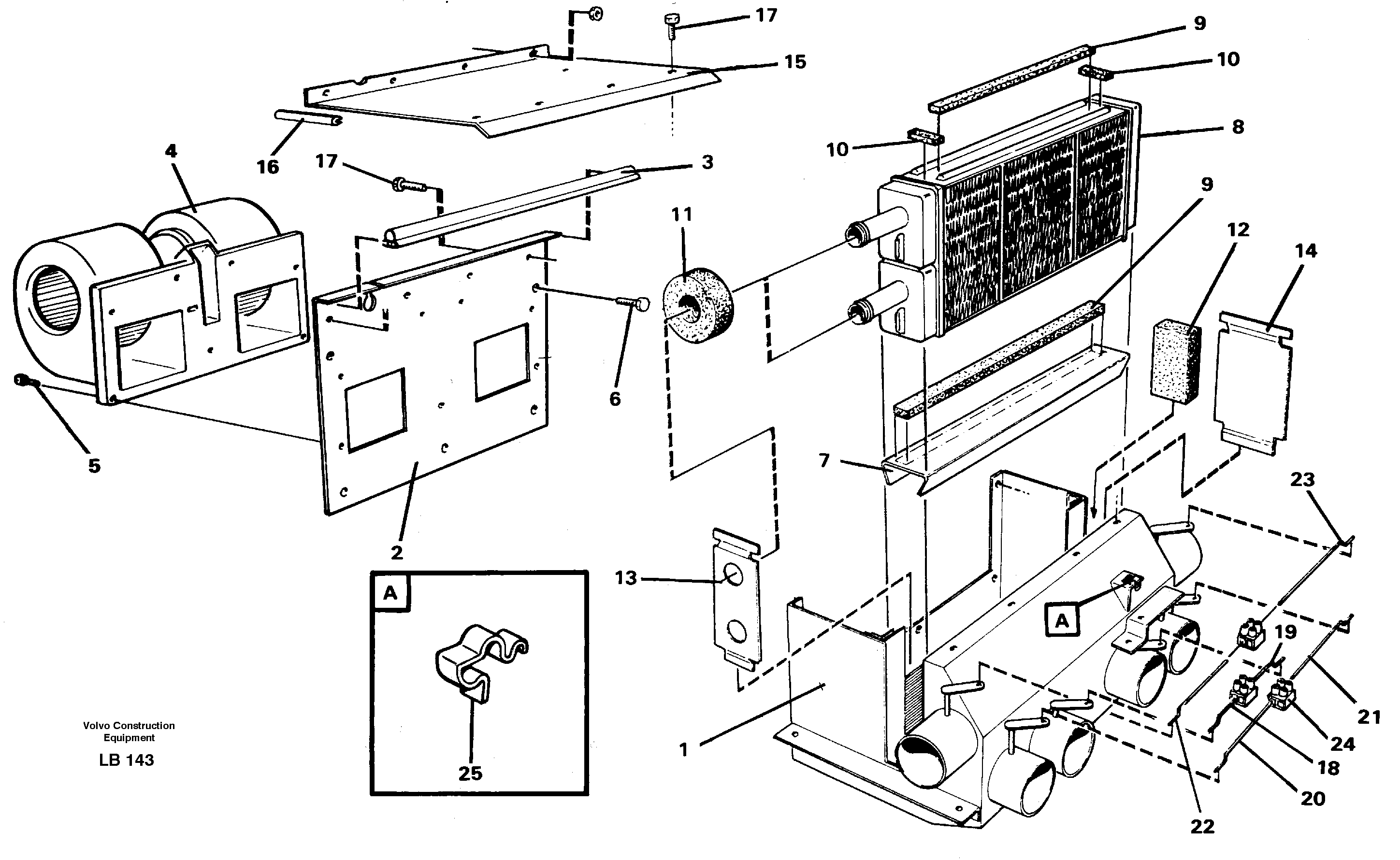 Cab heater — volvo parts diagram