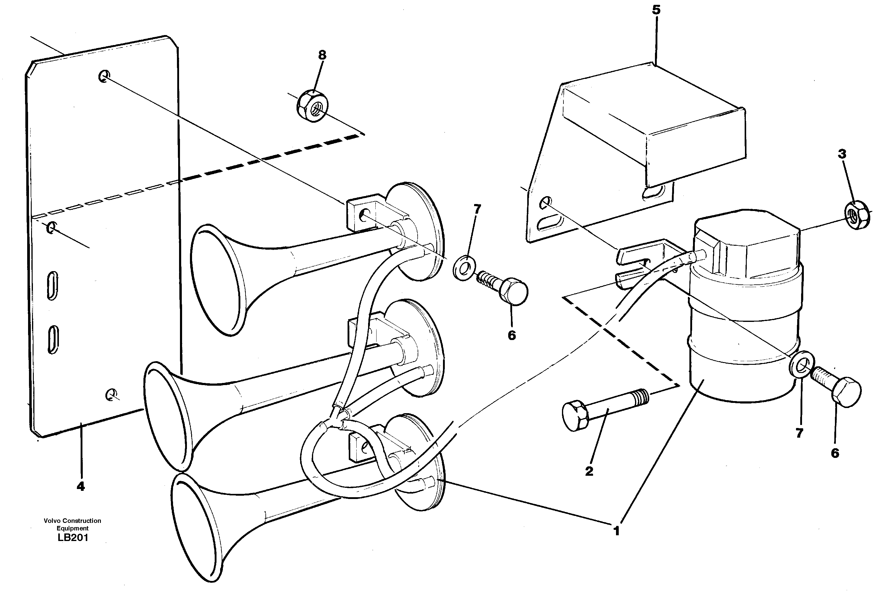 Compressor horn — volvo parts diagram