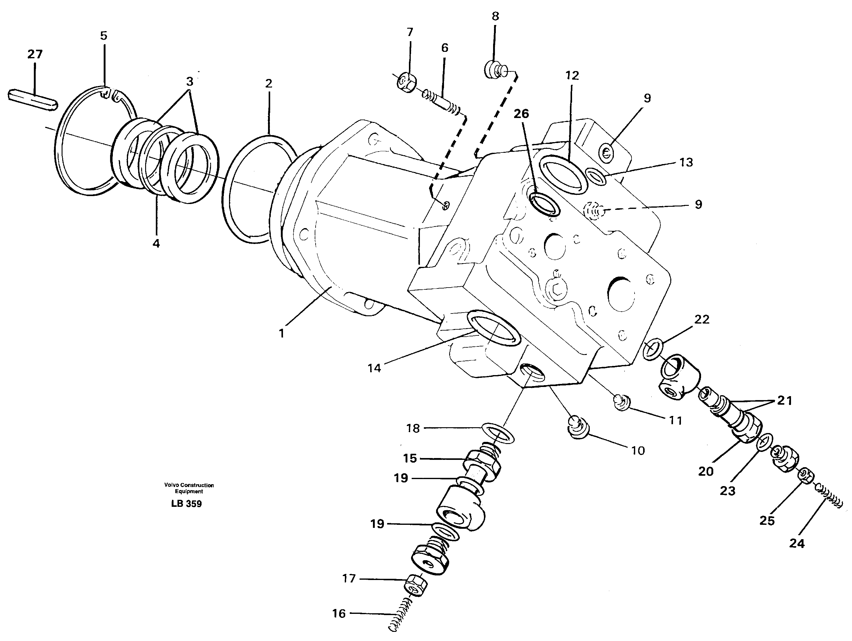 Hydraulic pump  P2, P3 — volvo parts diagram
