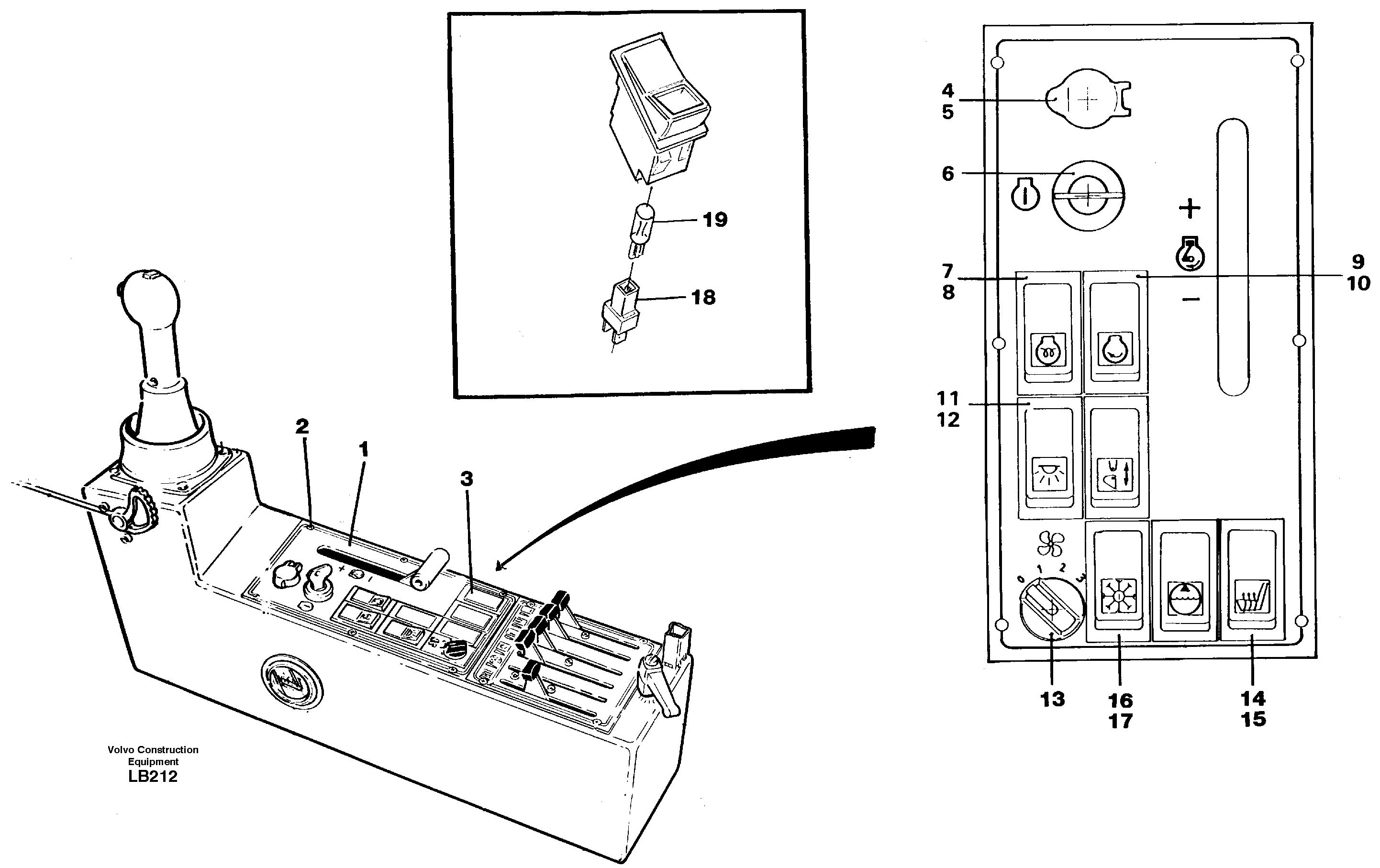 Engine control panel — volvo parts diagram