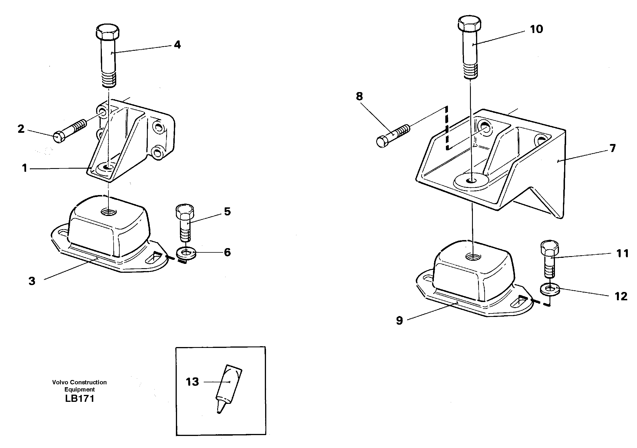 Engine mounting  SER NO -1769 — volvo parts diagram