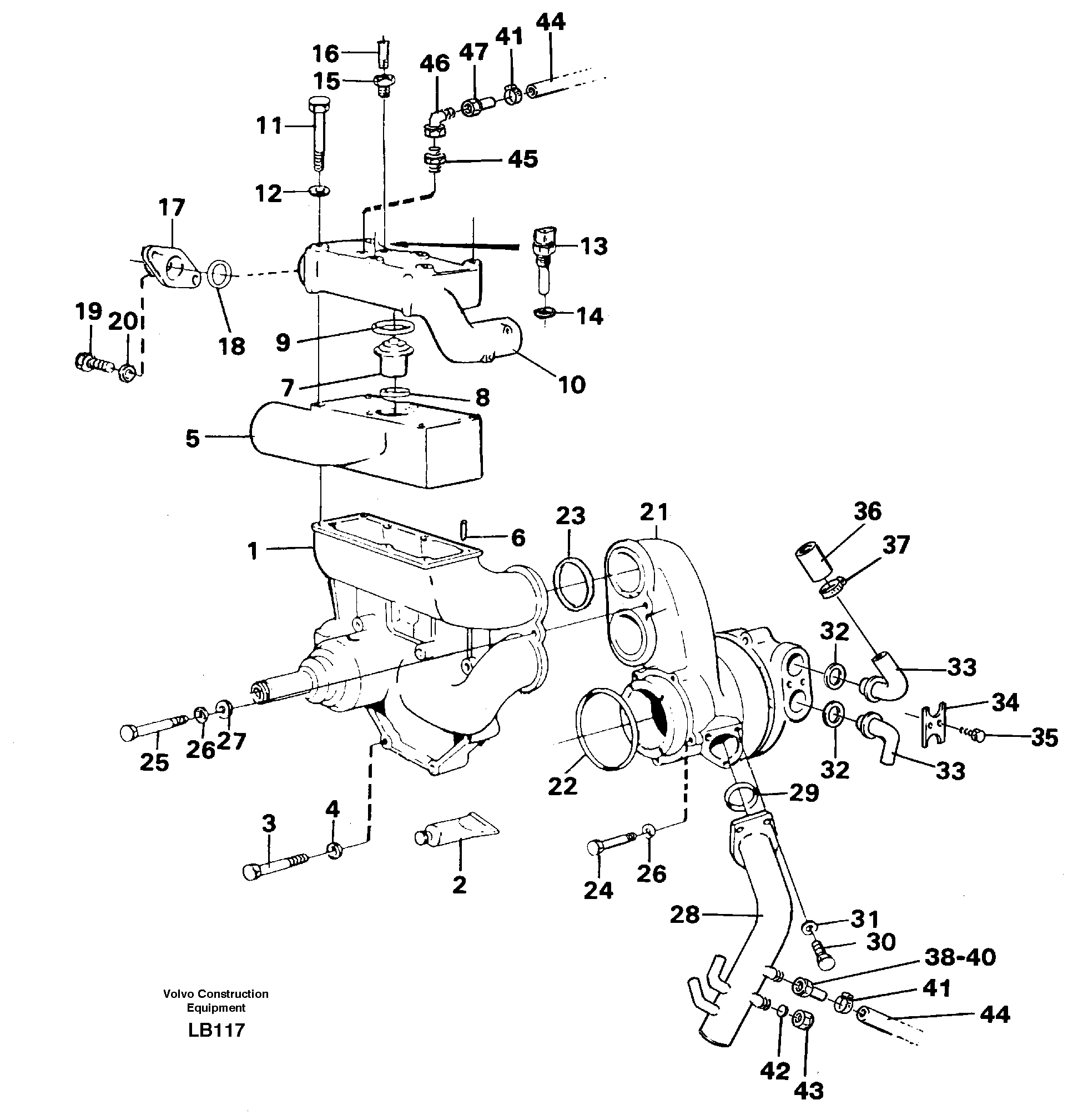 Thermostat housing — volvo parts diagram