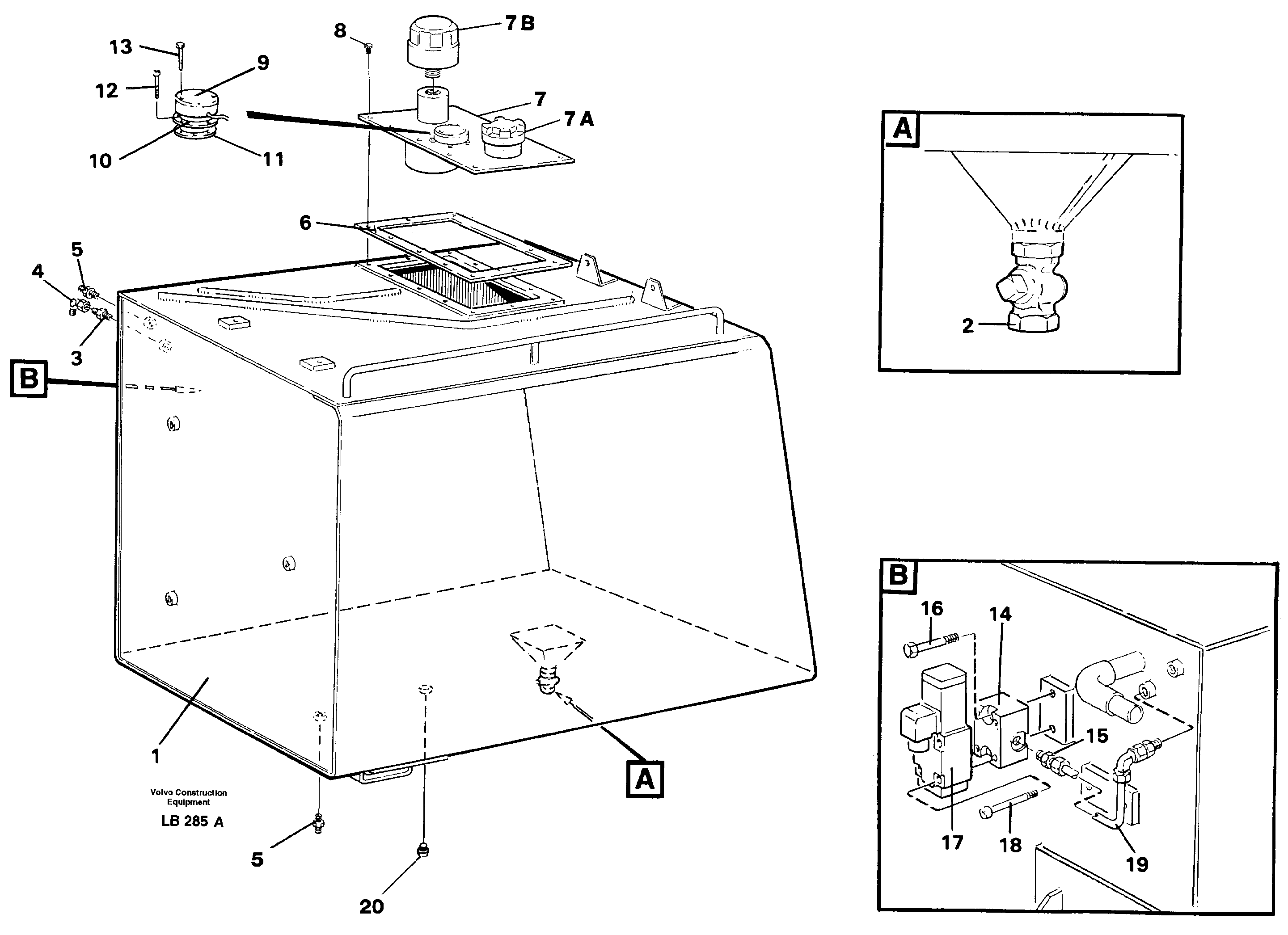 Fuel tank  SER NO - 1829 — volvo parts diagram
