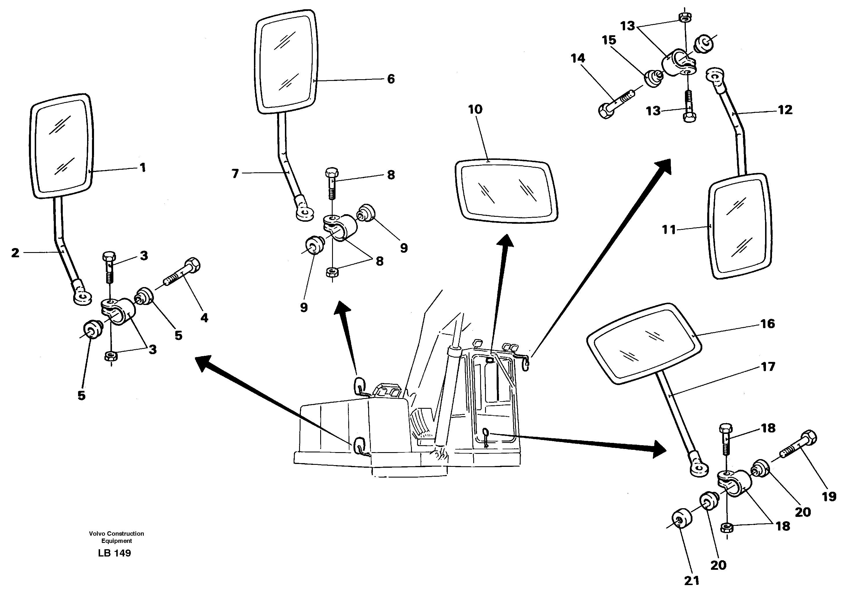 Rear view mirror — volvo parts diagram