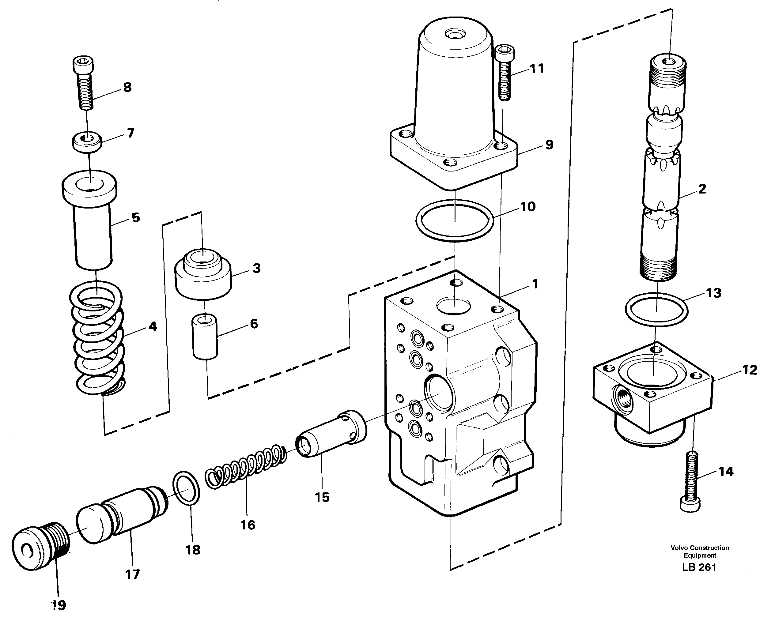 Four-way valve, boom primary — volvo parts diagram