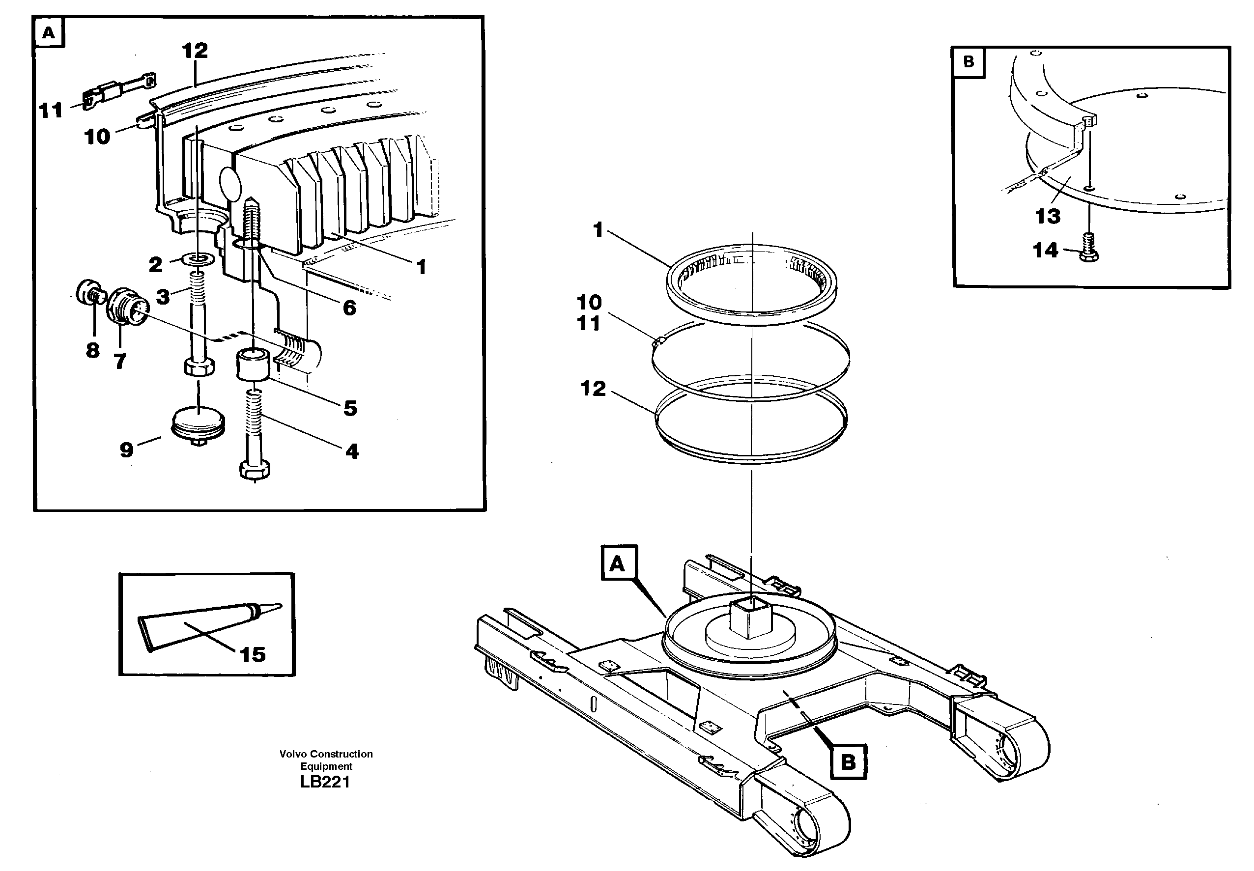Slewing ring attachment — volvo parts diagram