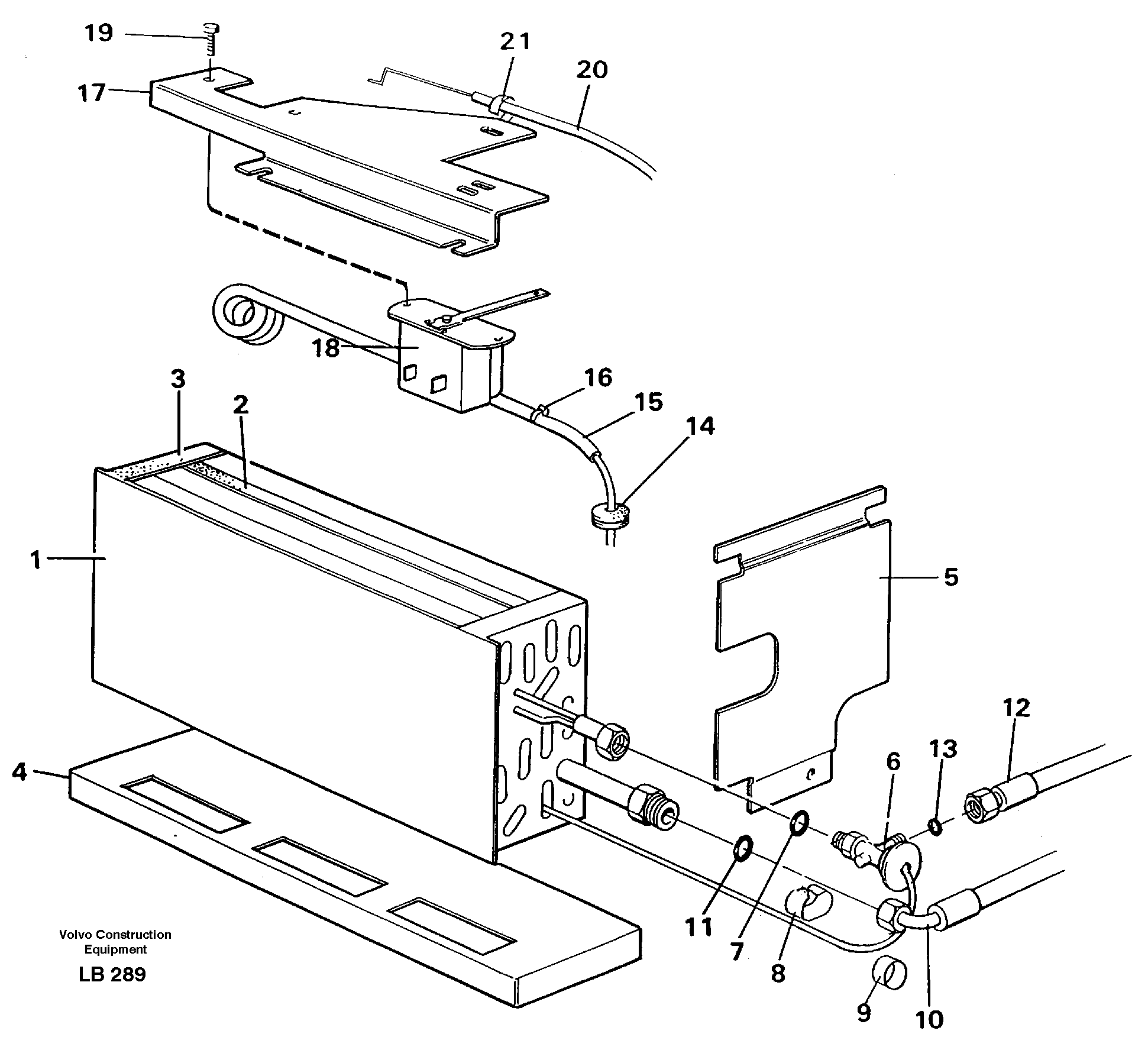 Evaporator with fitting parts, cooling agent R134a  14263579 — volvo parts diagram