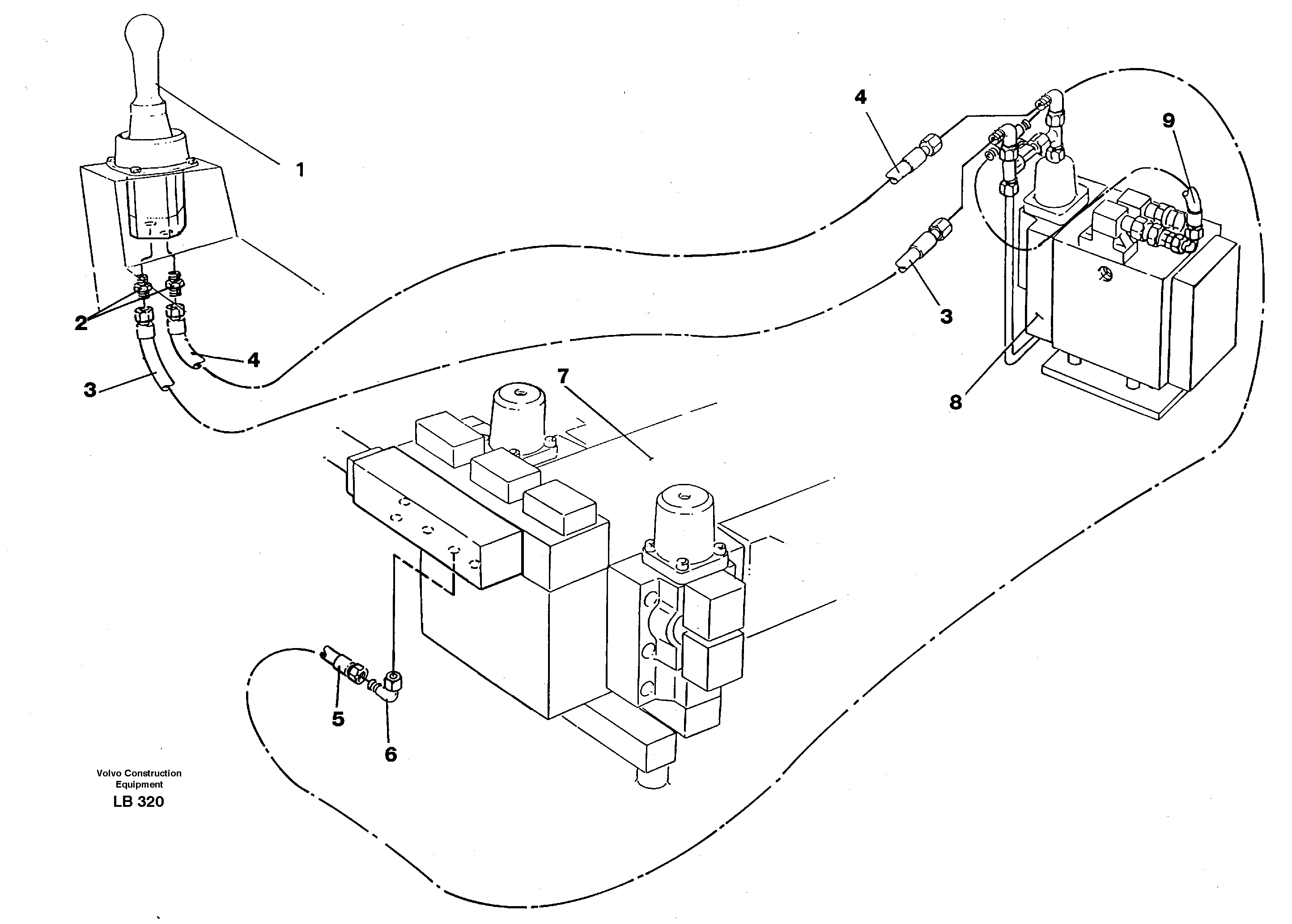 Servo hydraulics, slewing of superstructure — volvo parts diagram