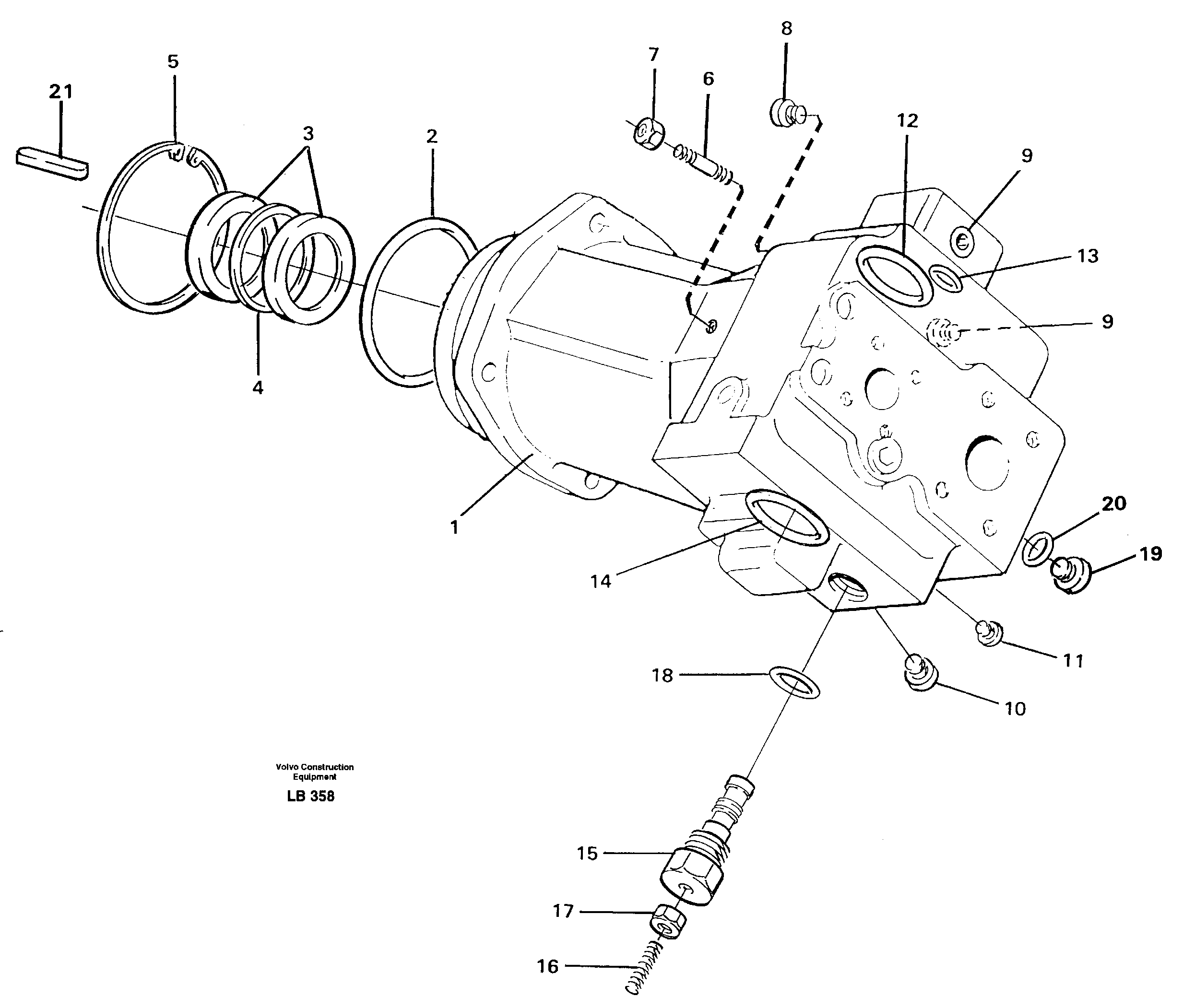 Hydraulic pump  P1, P4 — volvo parts diagram