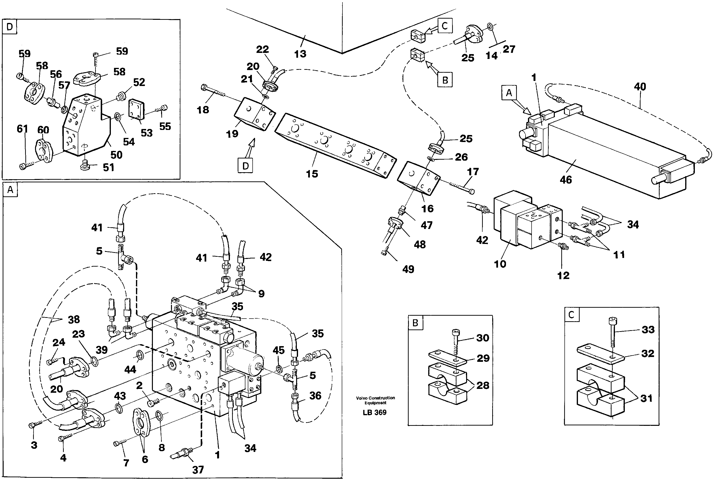 Hammer hydraulics on base machine — volvo parts diagram