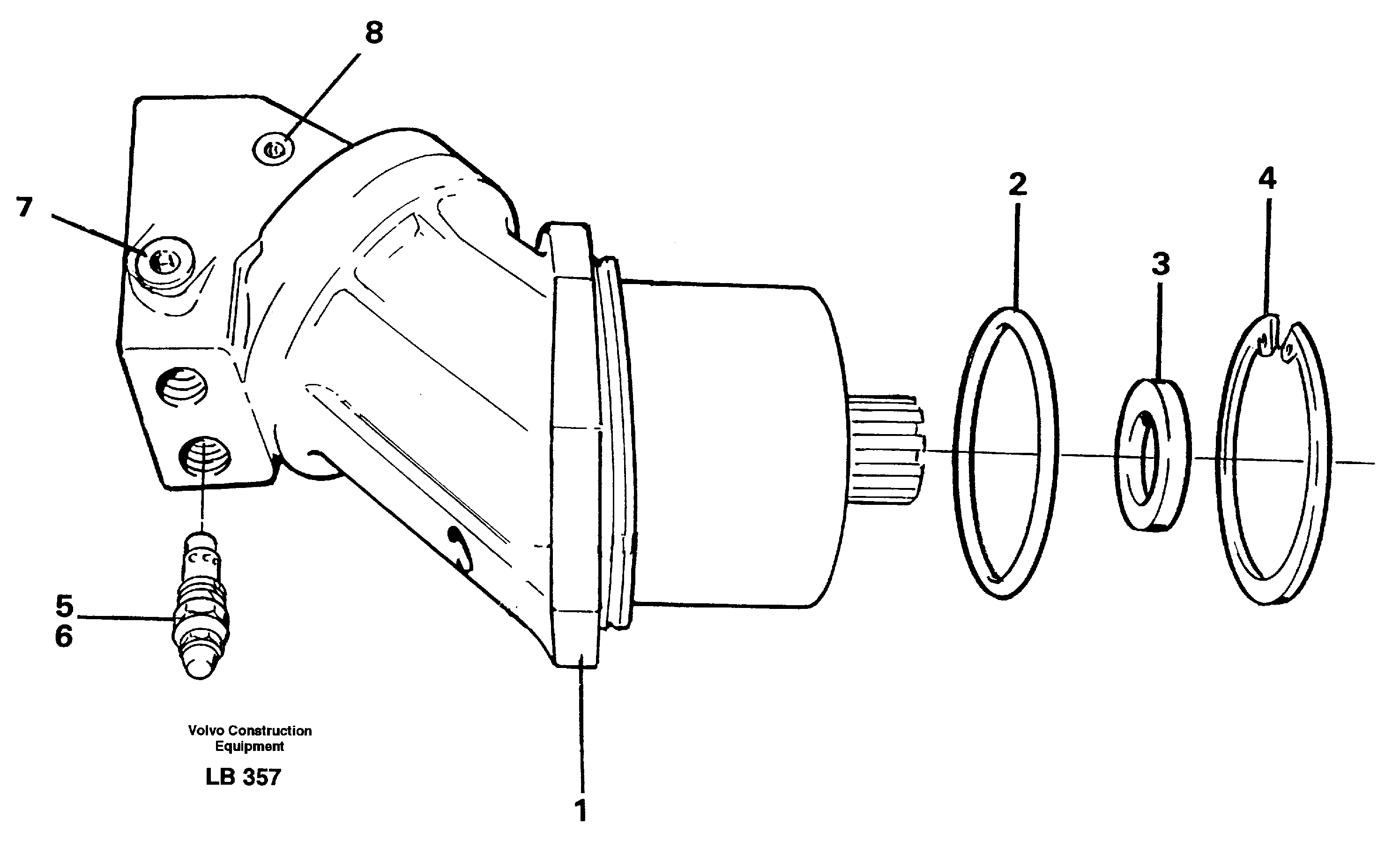 Hydraulic motor, travel — volvo parts diagram