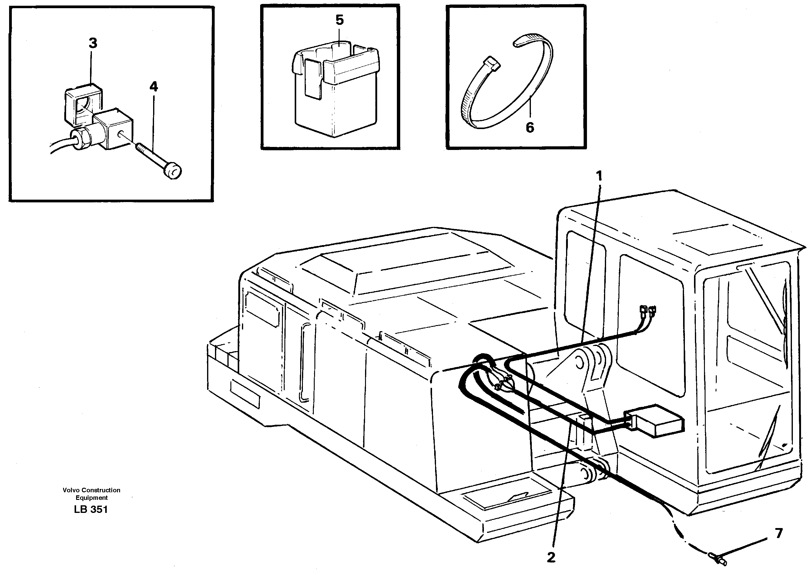 Cable harness, upper section, material handling equipment 3 pcs  14264164 — volvo parts diagram