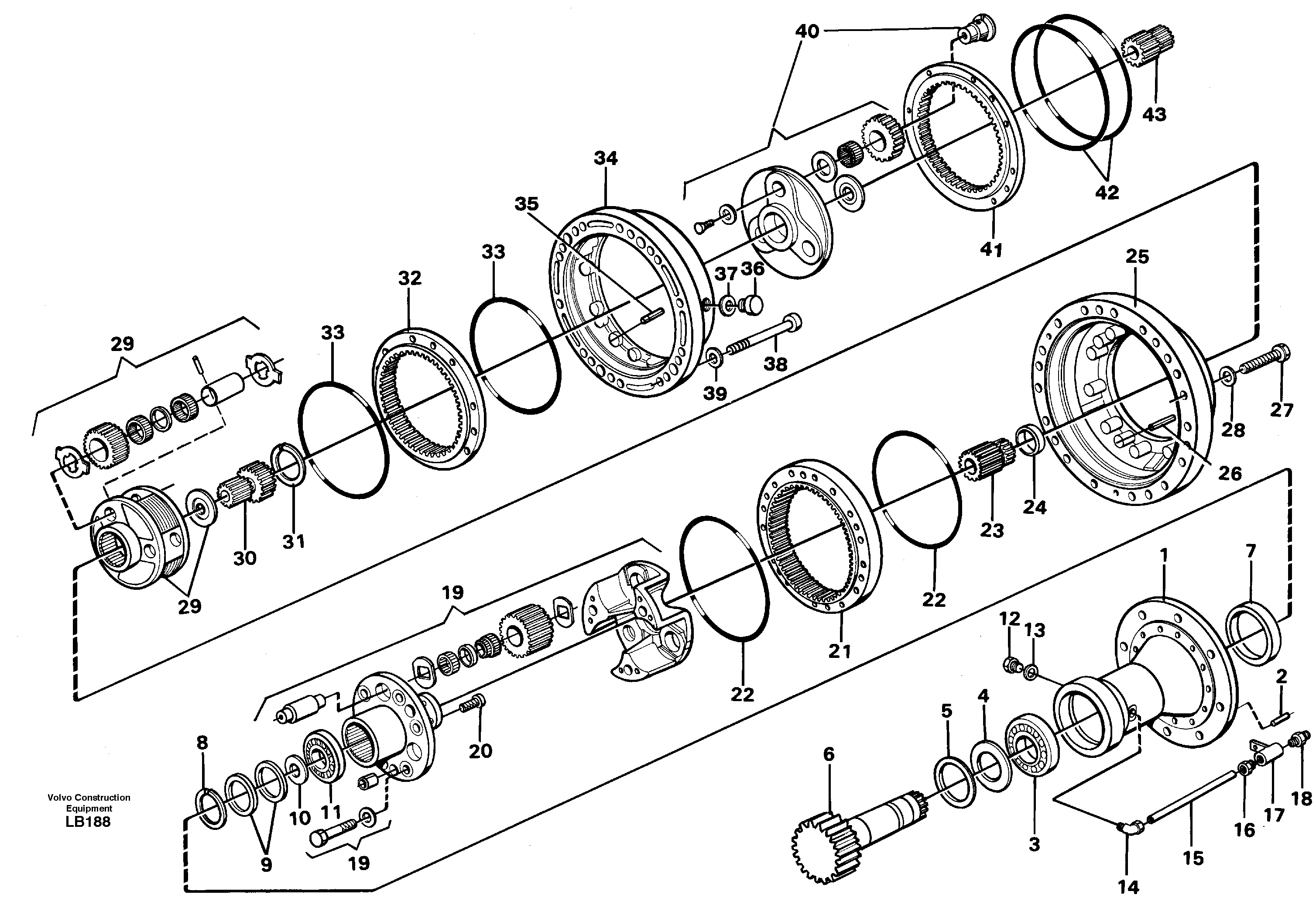 Swing gearbox — volvo parts diagram