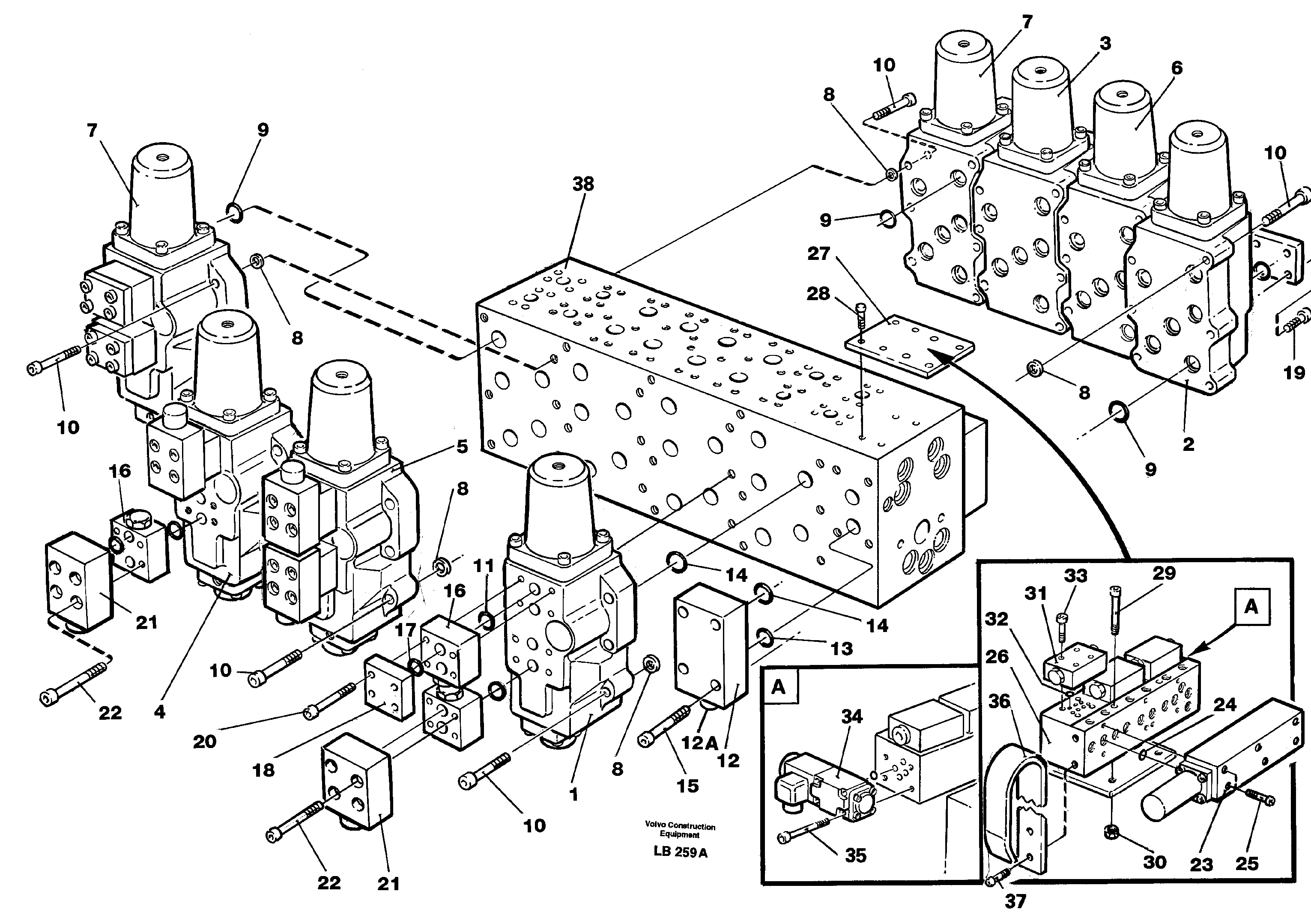 Main valve assembly, valves — volvo parts diagram