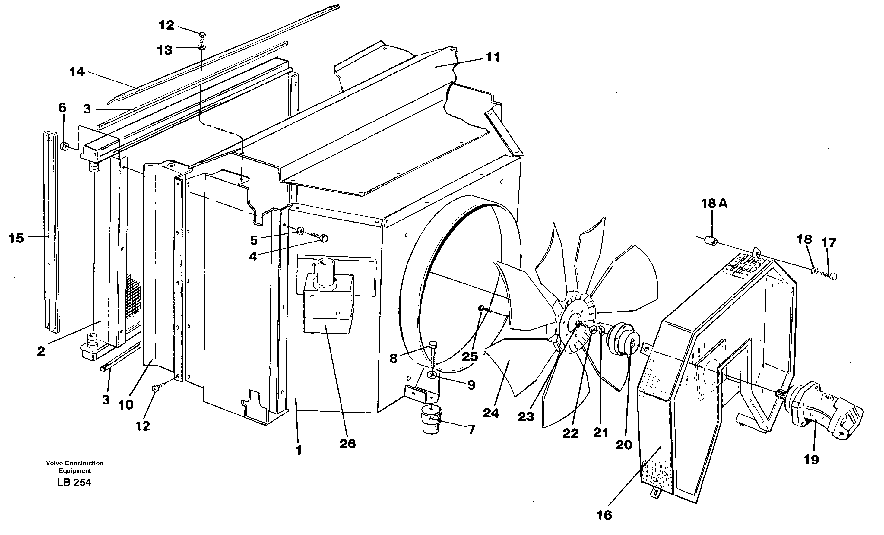 Hydraulic oil cooler — volvo parts diagram