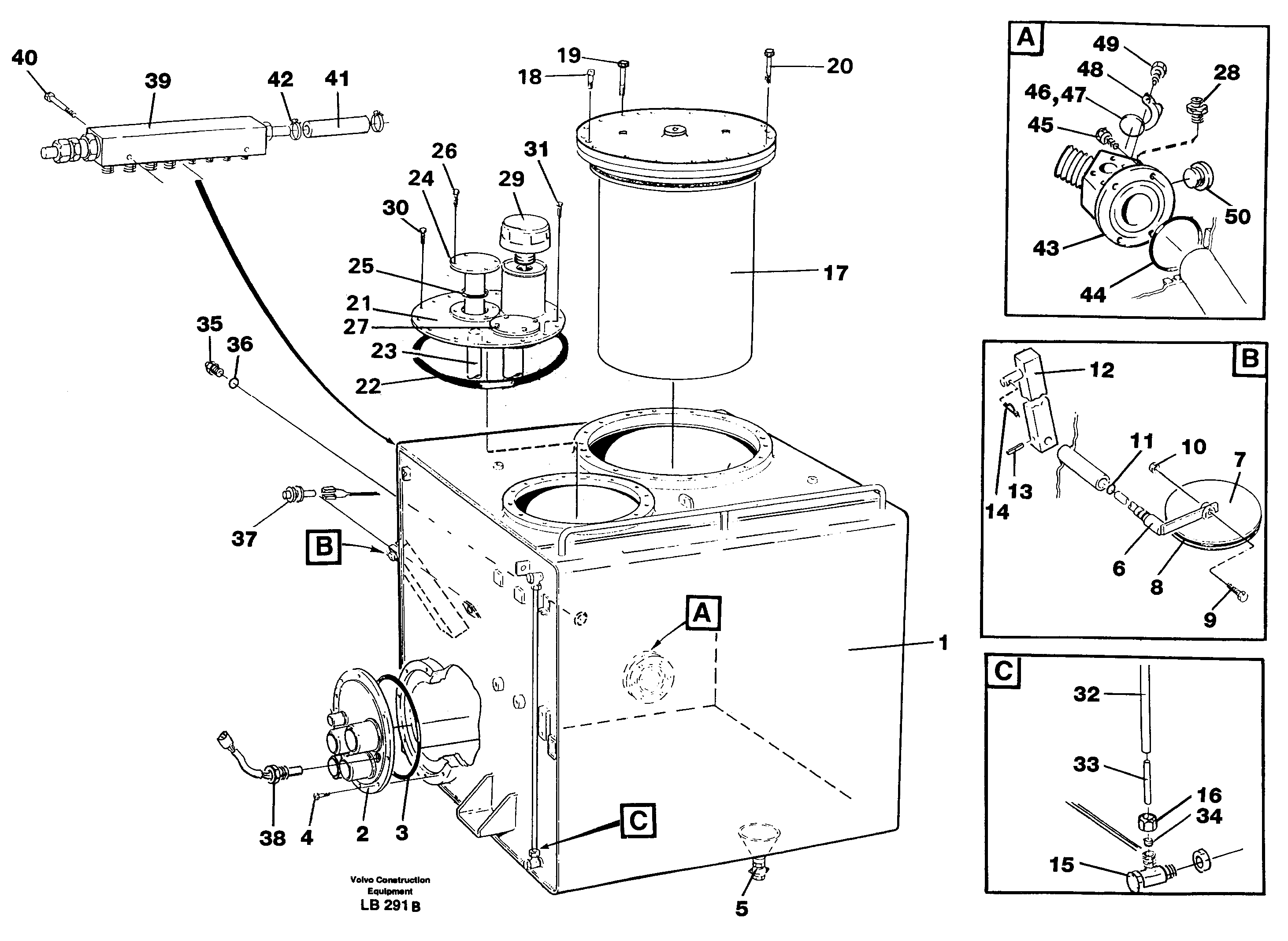Hydraulic oil tank — volvo parts diagram