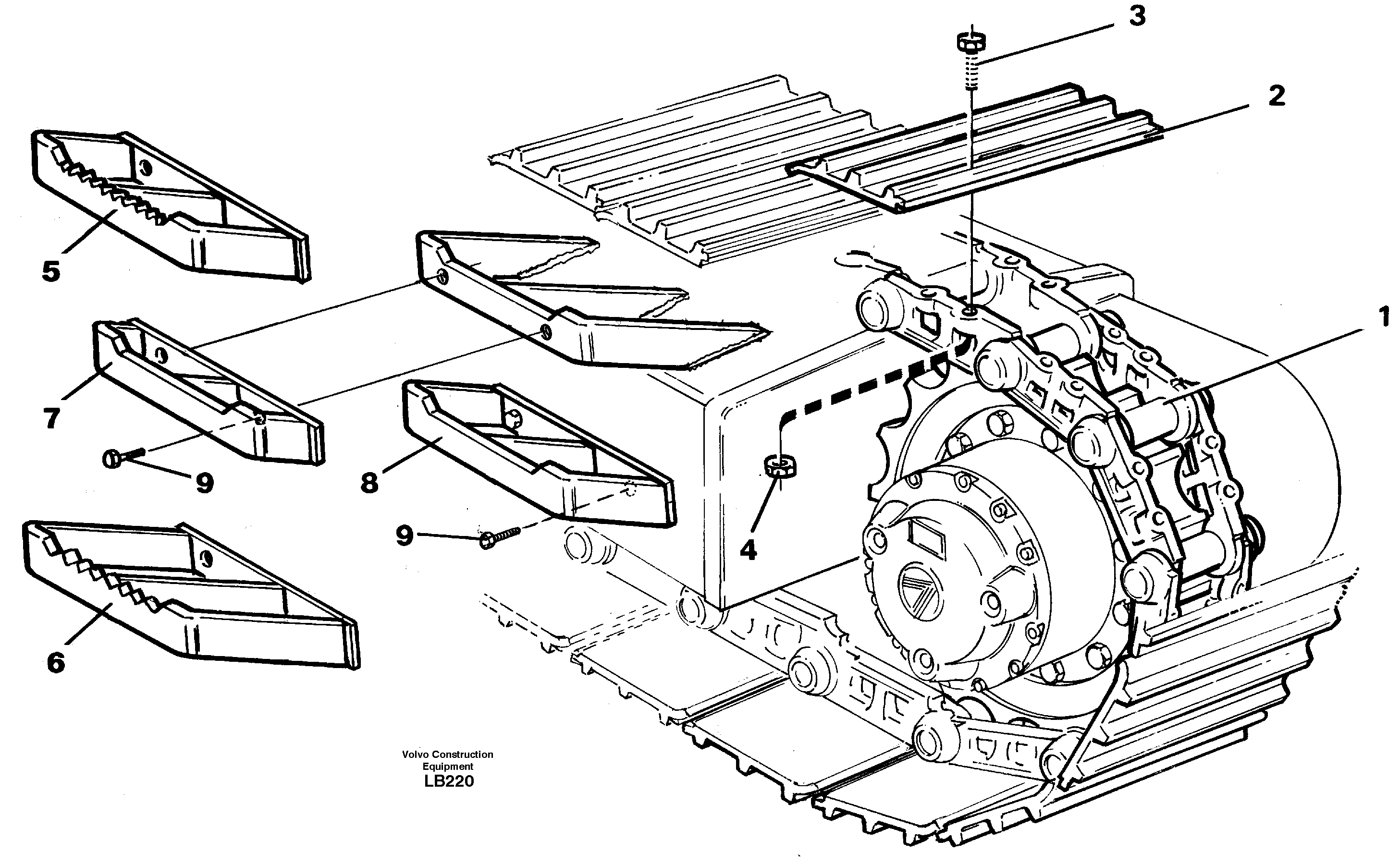 Crawler track  14267823, 14264367, 14268192, 14264368, 14264369 — volvo parts diagram