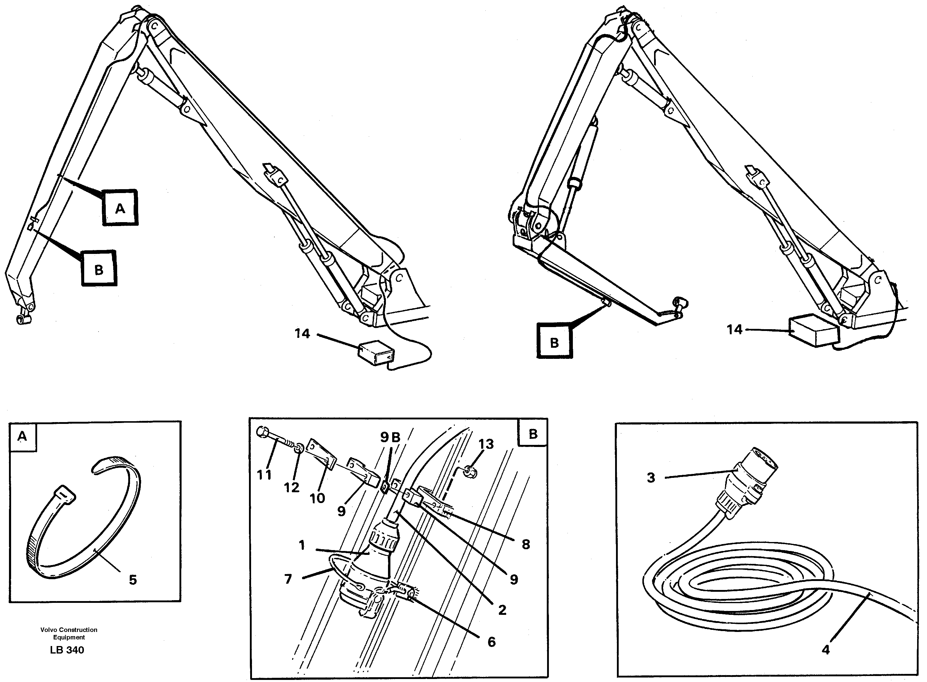 Magnet equipment Ohio, electric installation on handling boom and arm  14264947 — volvo parts diagram