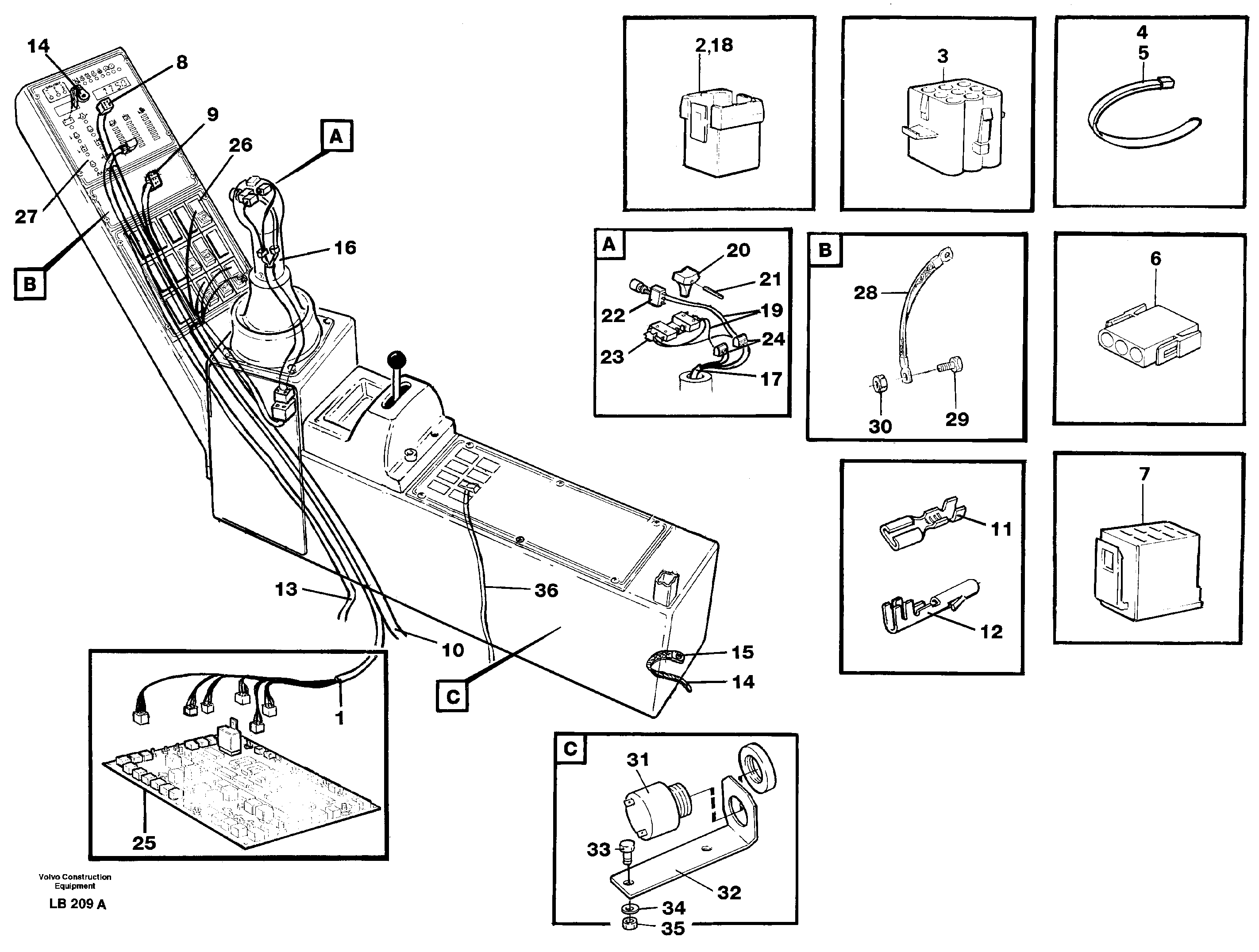 Cable harness, side panel, right — volvo parts diagram