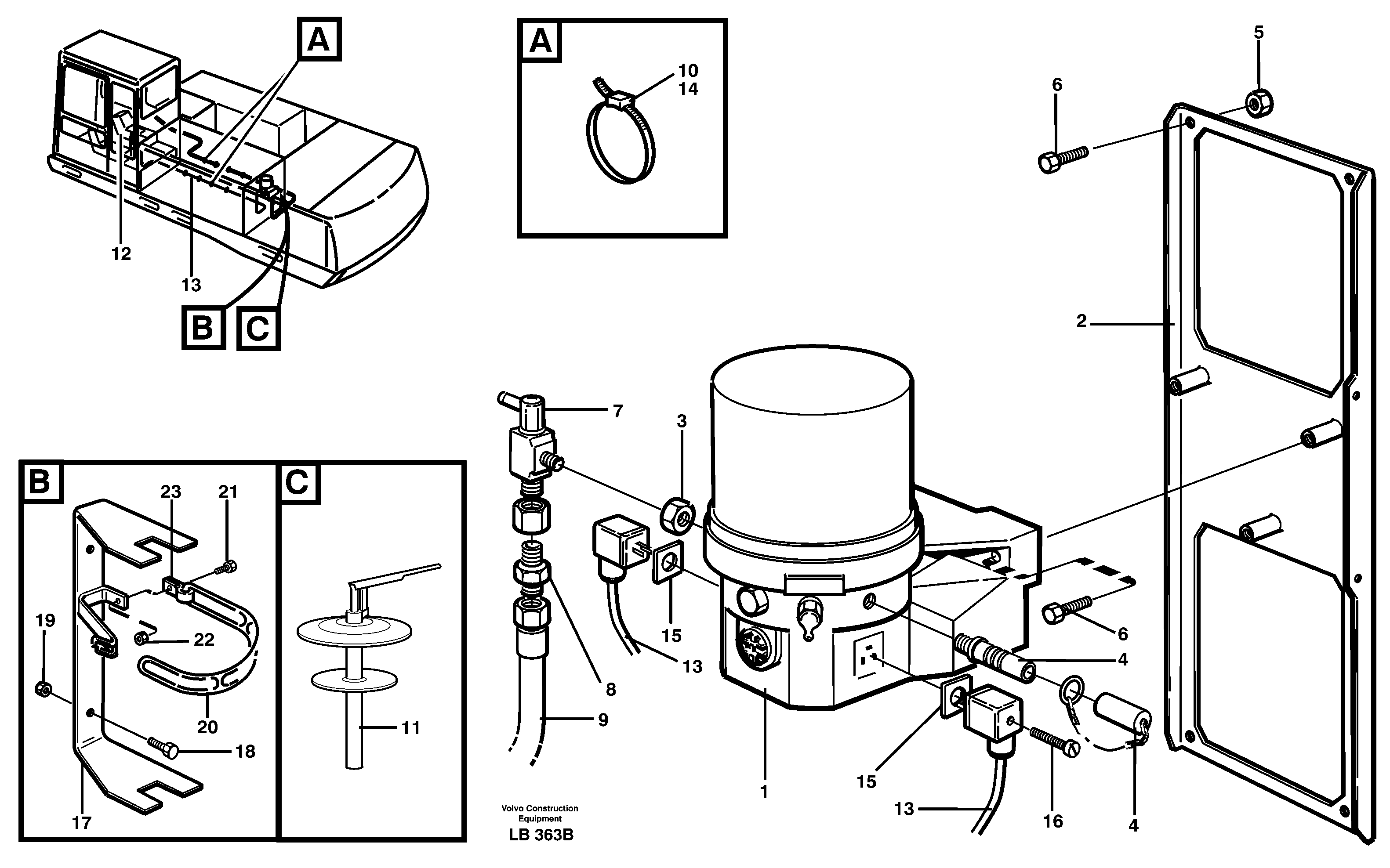 Automatic lubrication  14302429 — volvo parts diagram
