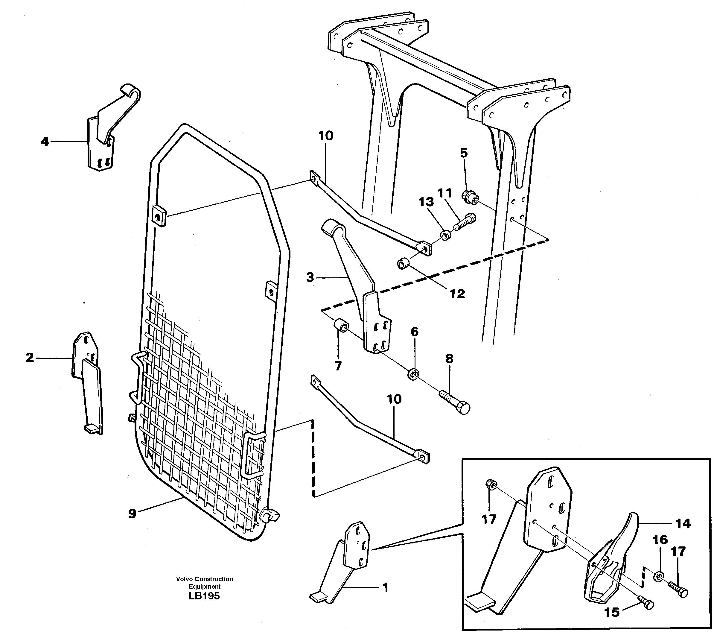 Windscreen protection on protection over cab  14260384 — volvo parts diagram