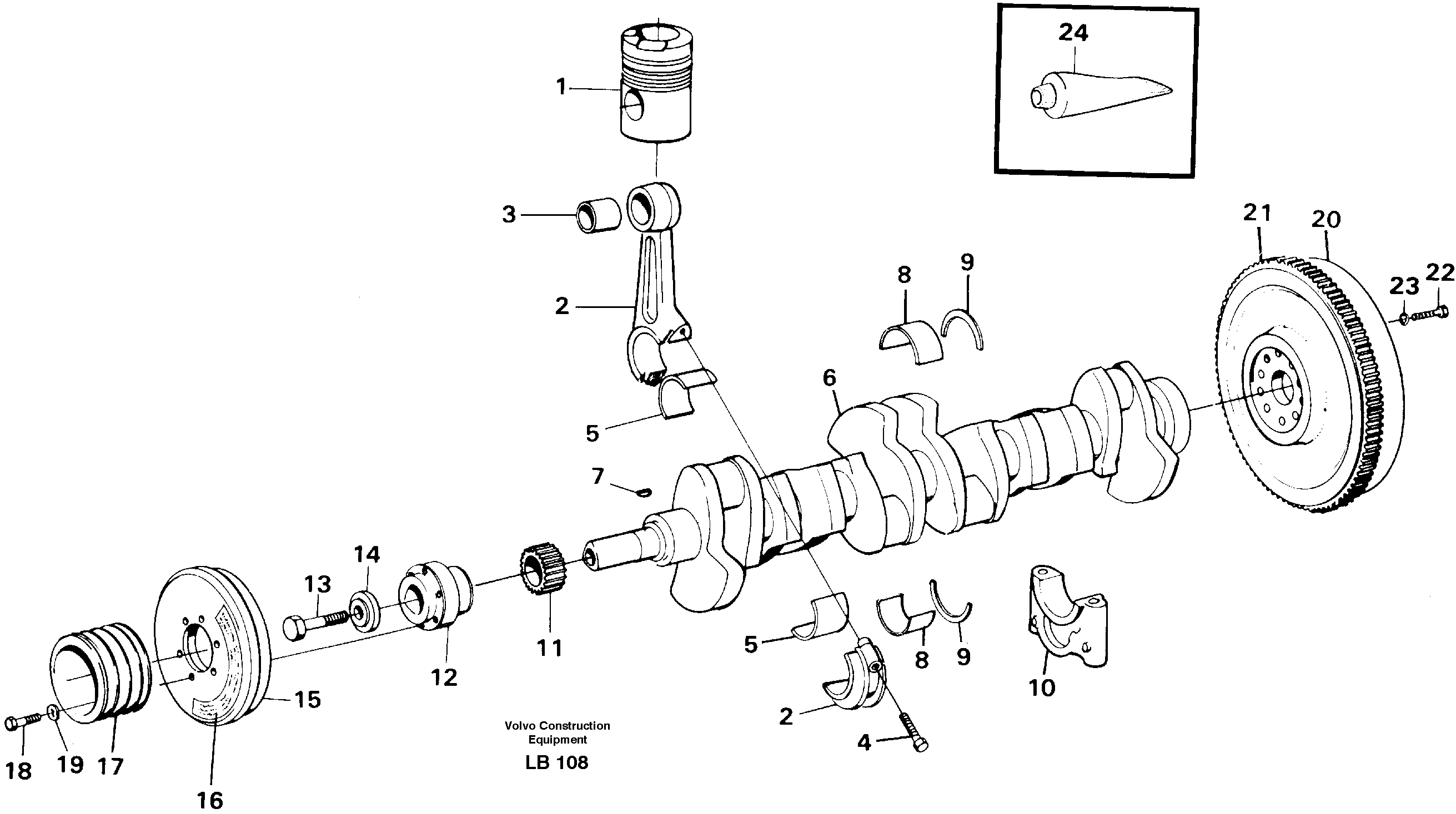 Crankshaft and related parts — volvo parts diagram