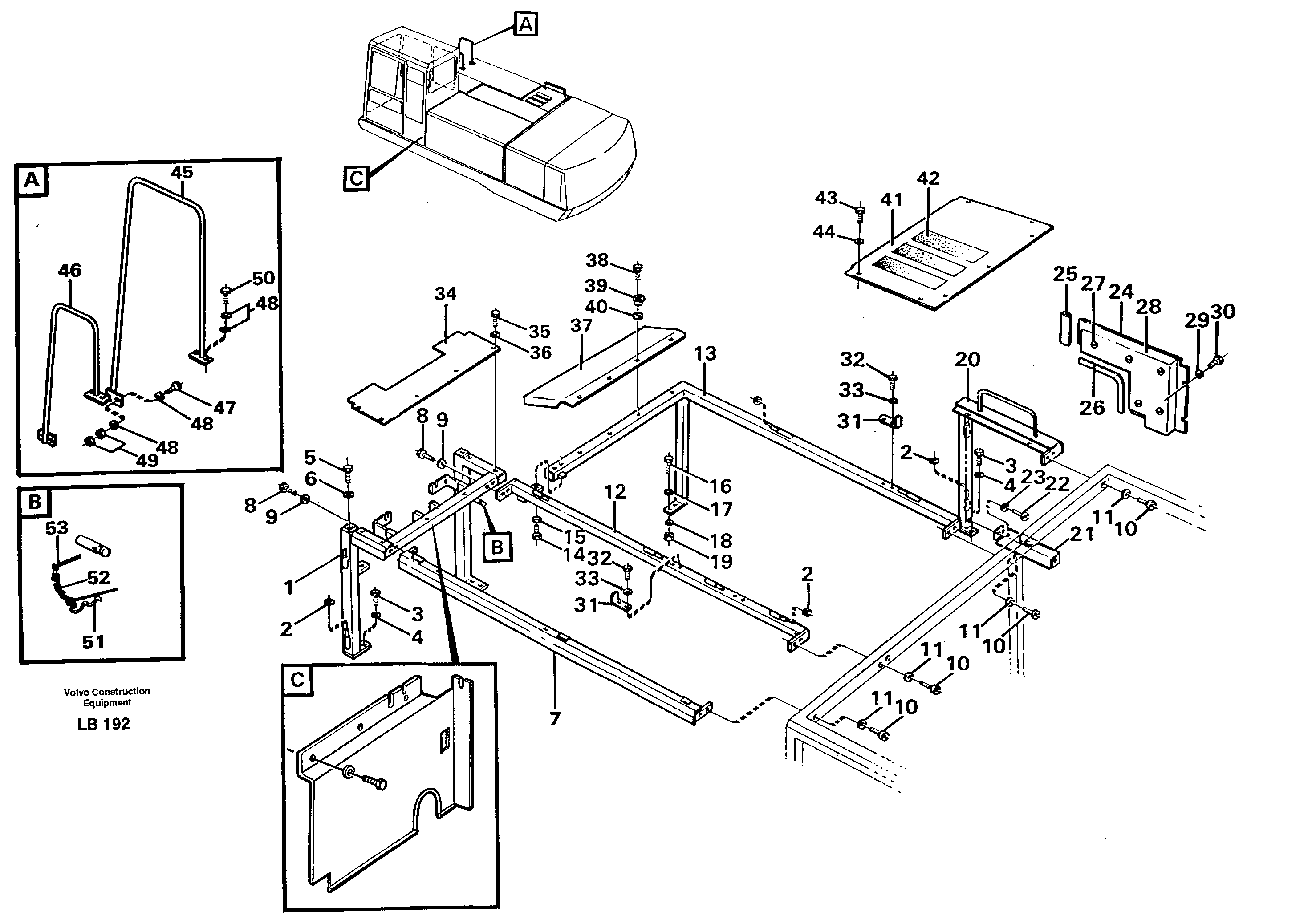 Support, cover plates, front, protection plate — volvo parts diagram