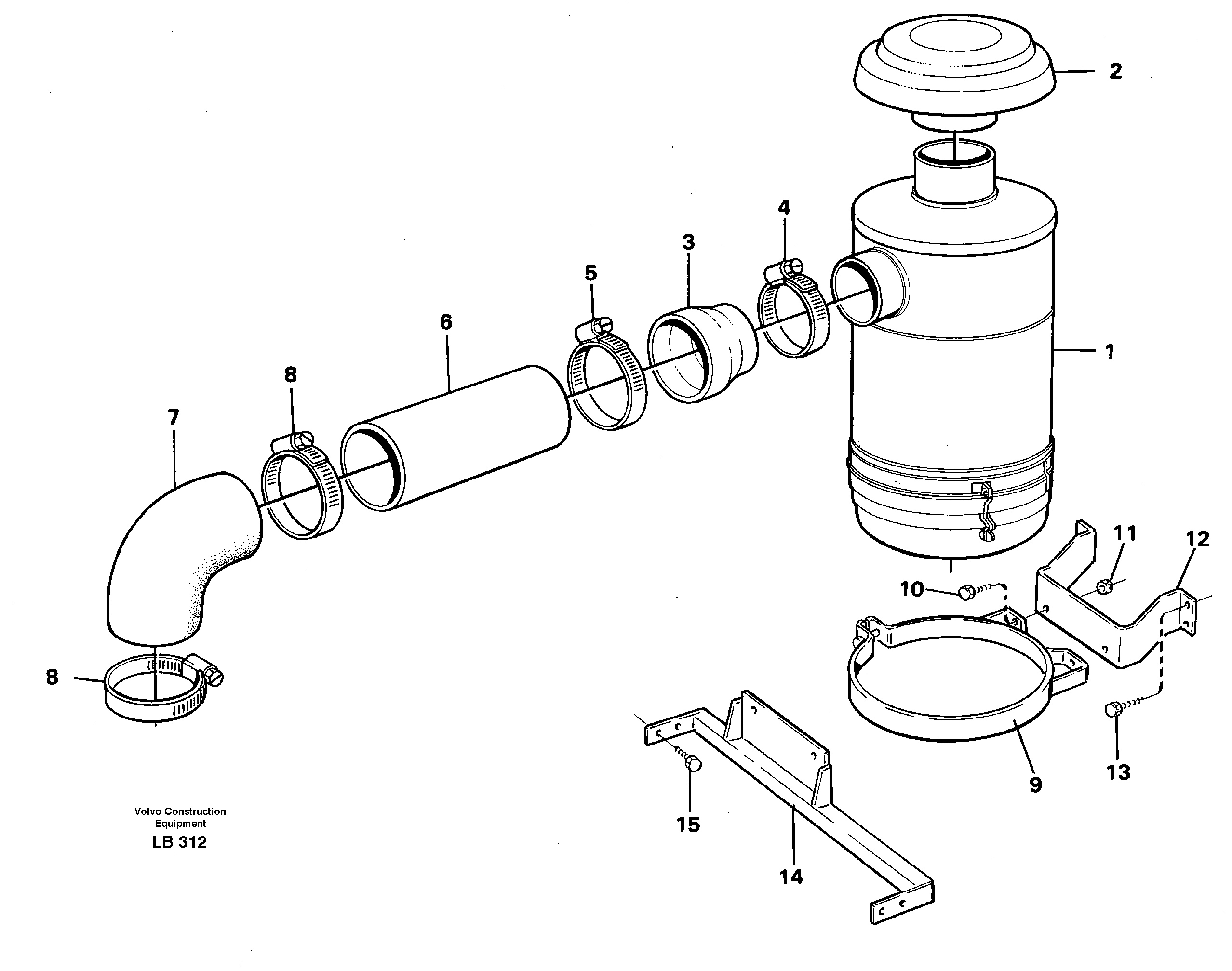 Oil bath filter  14263577 — volvo parts diagram