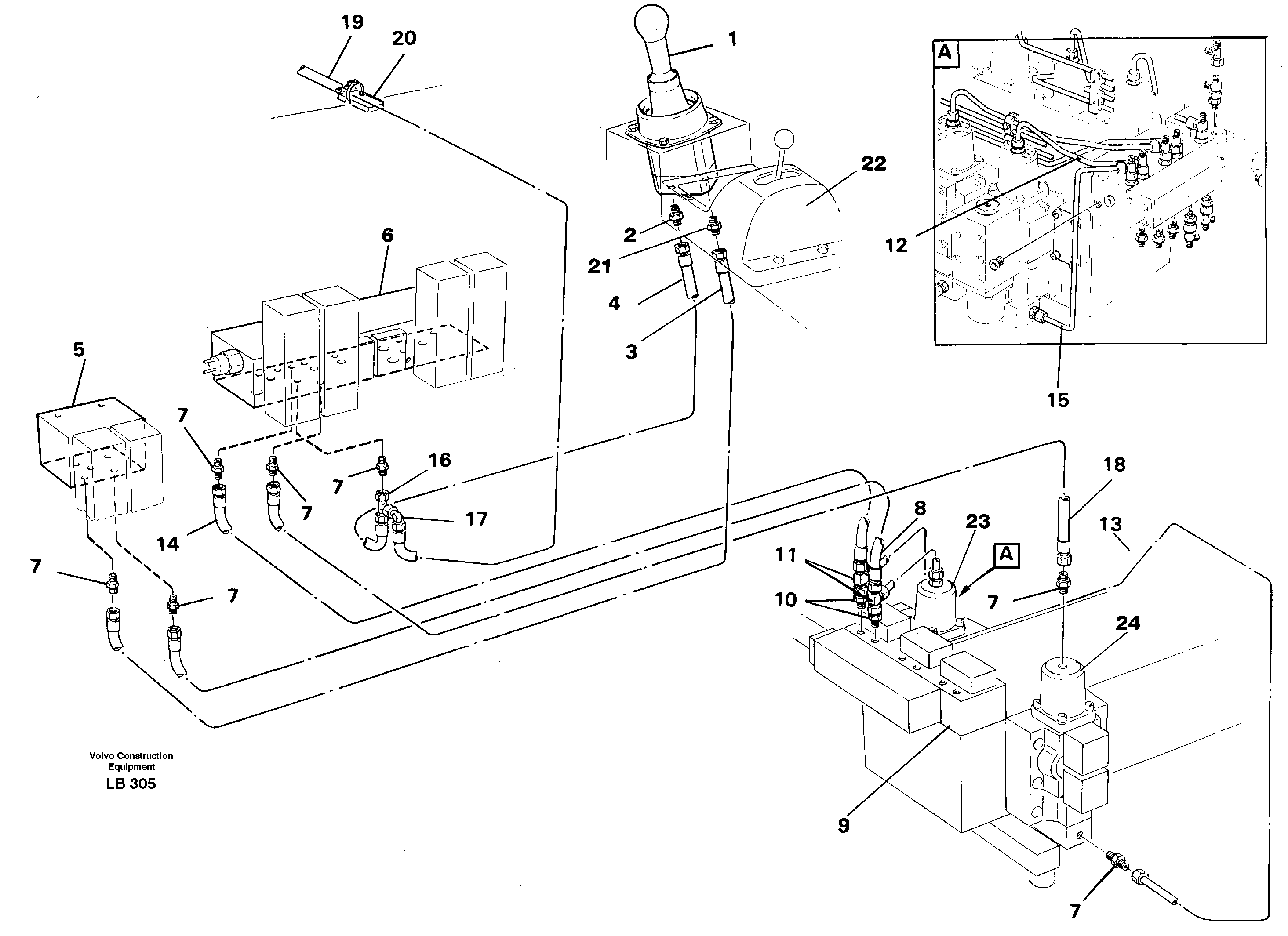 Servo hydraulics, boom — volvo parts diagram