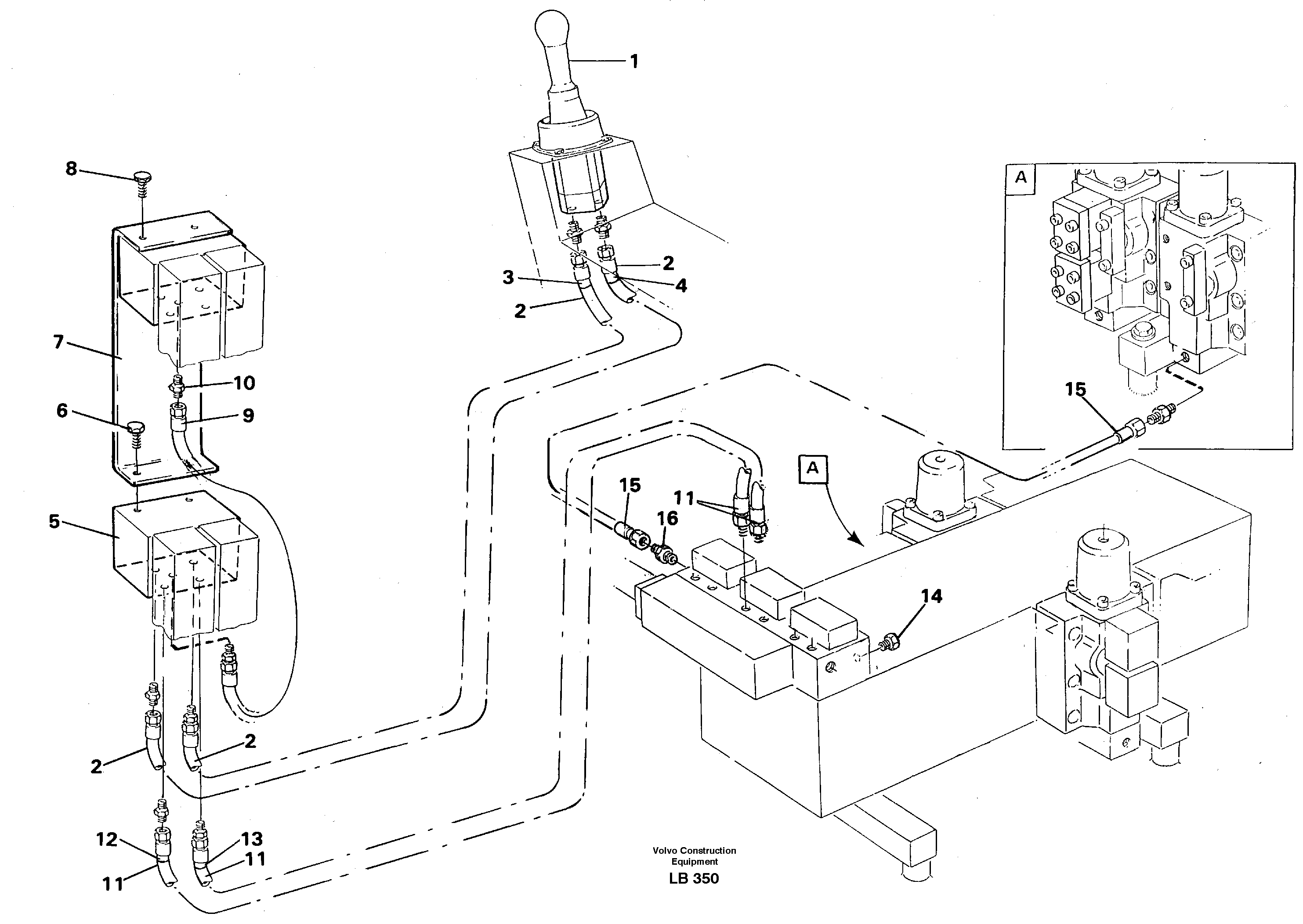 Servo hydraulics, handling equipment, 3 pcs  14264164 — volvo parts diagram
