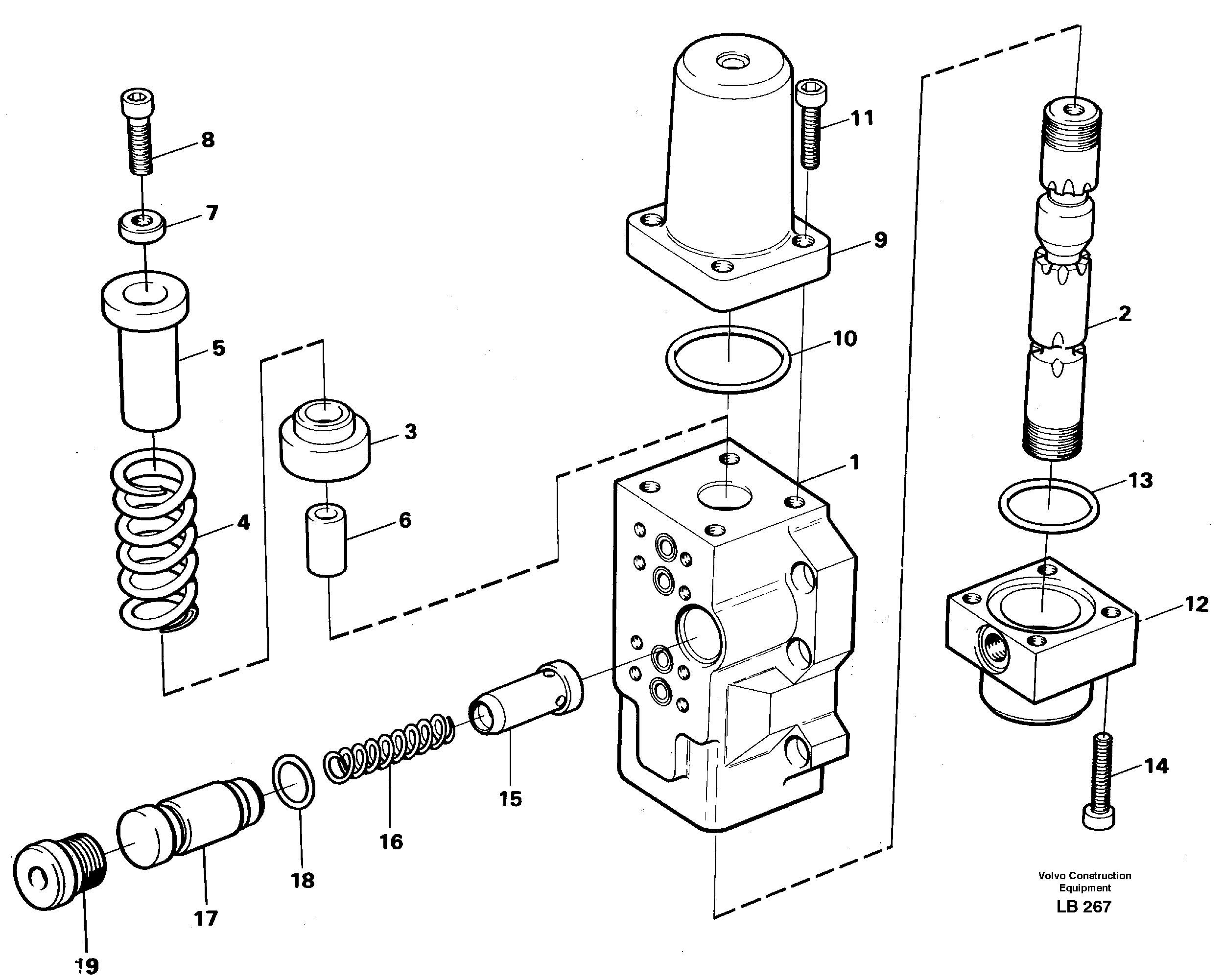 Four-way valve for travel — volvo parts diagram