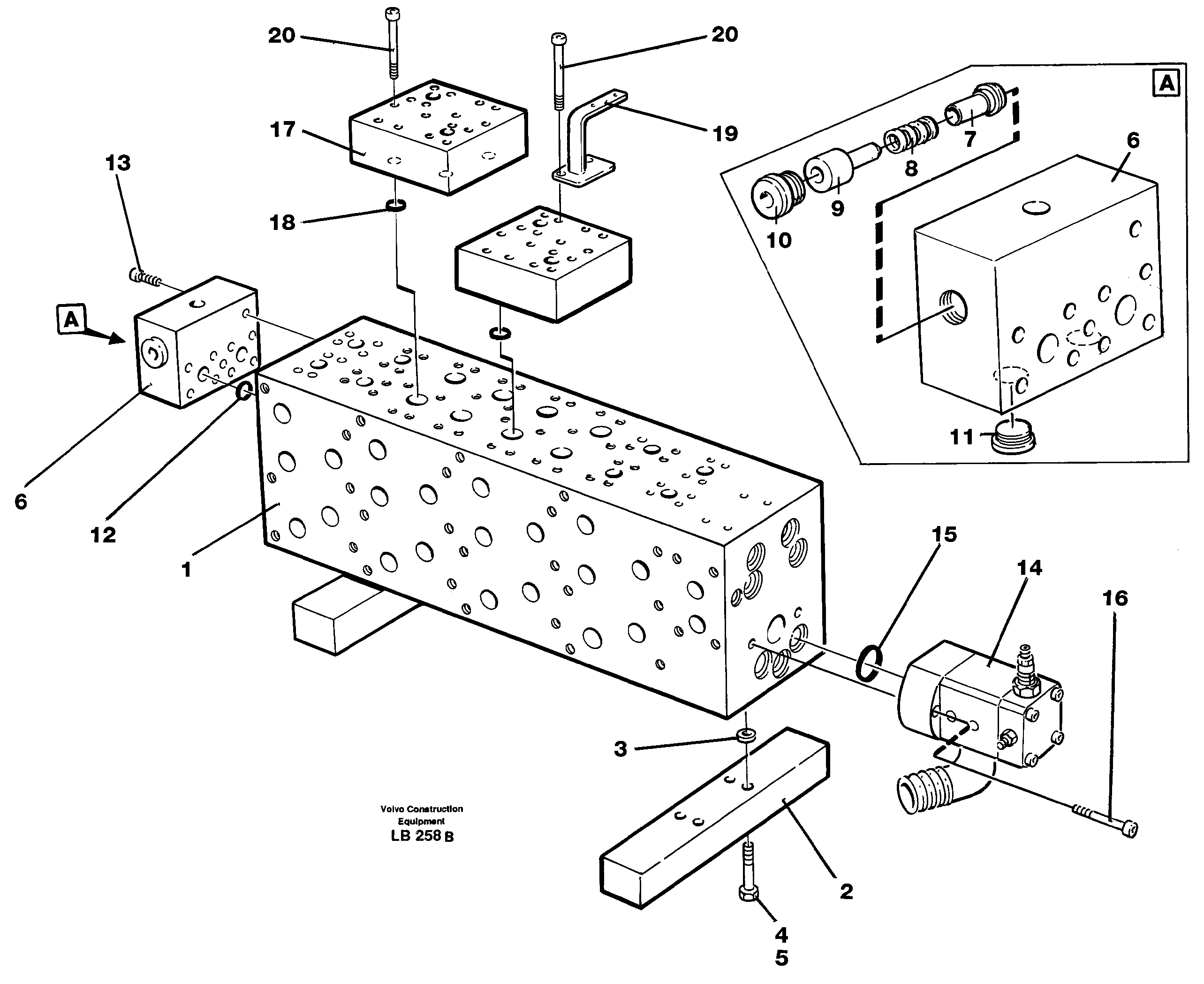 Main valve assembly, assembly block — volvo parts diagram