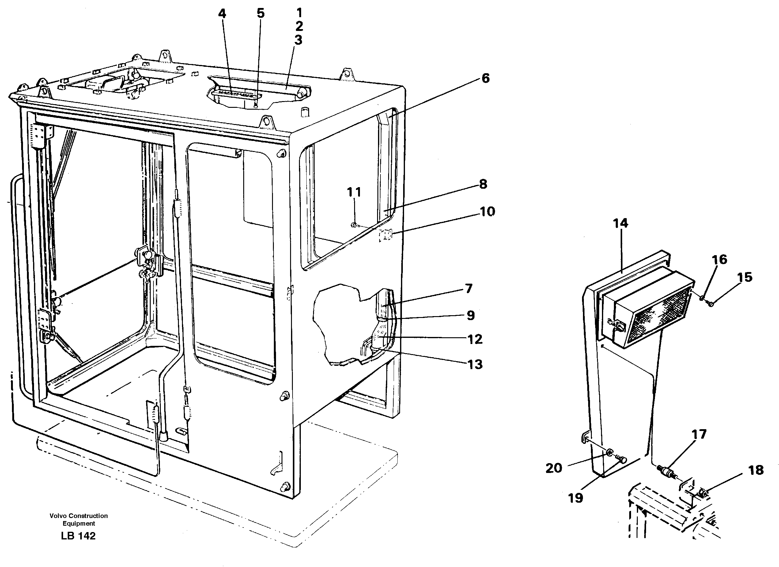 Air duct, cab — volvo parts diagram
