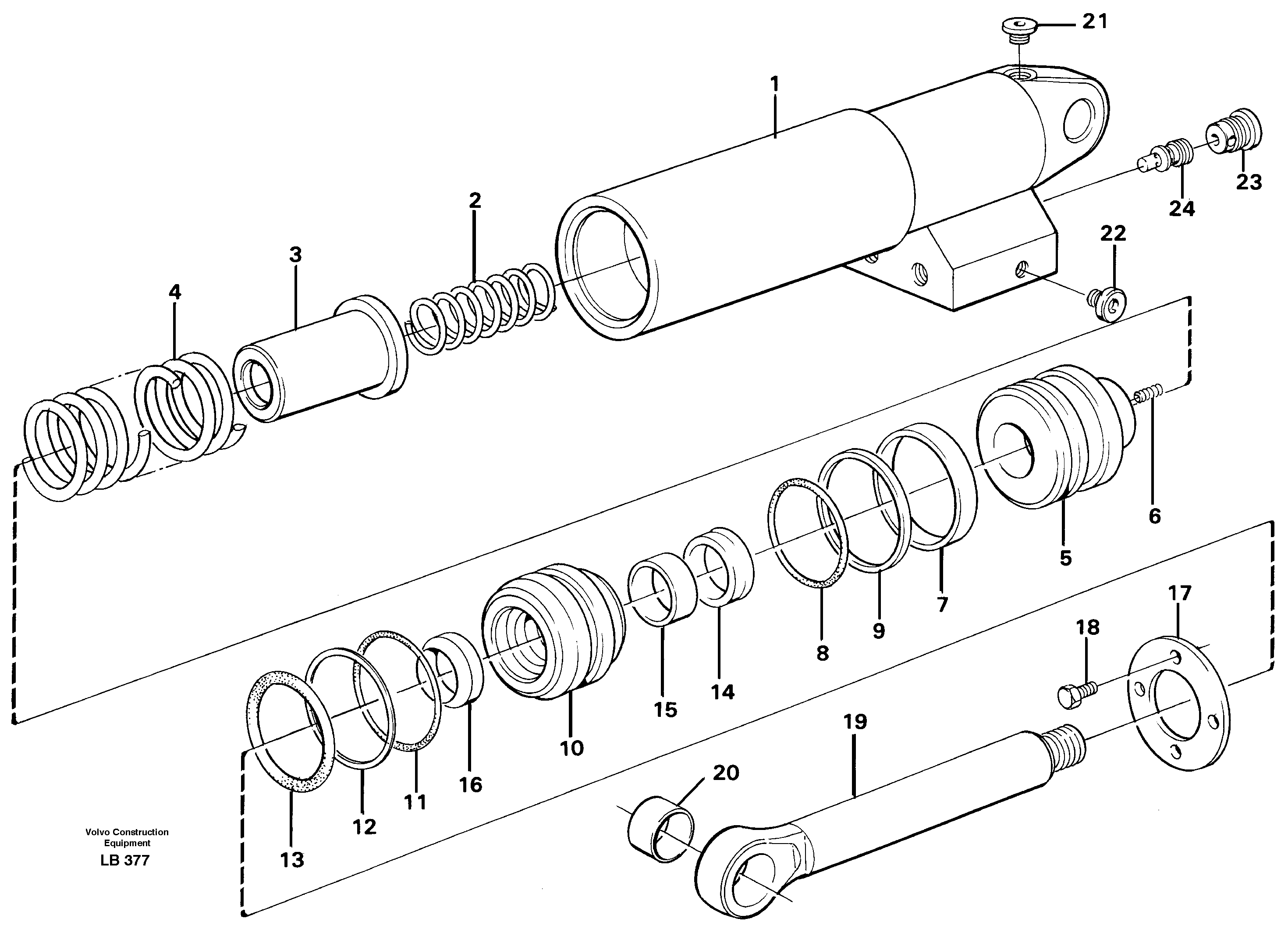 Hydraulic cylinder — volvo parts diagram