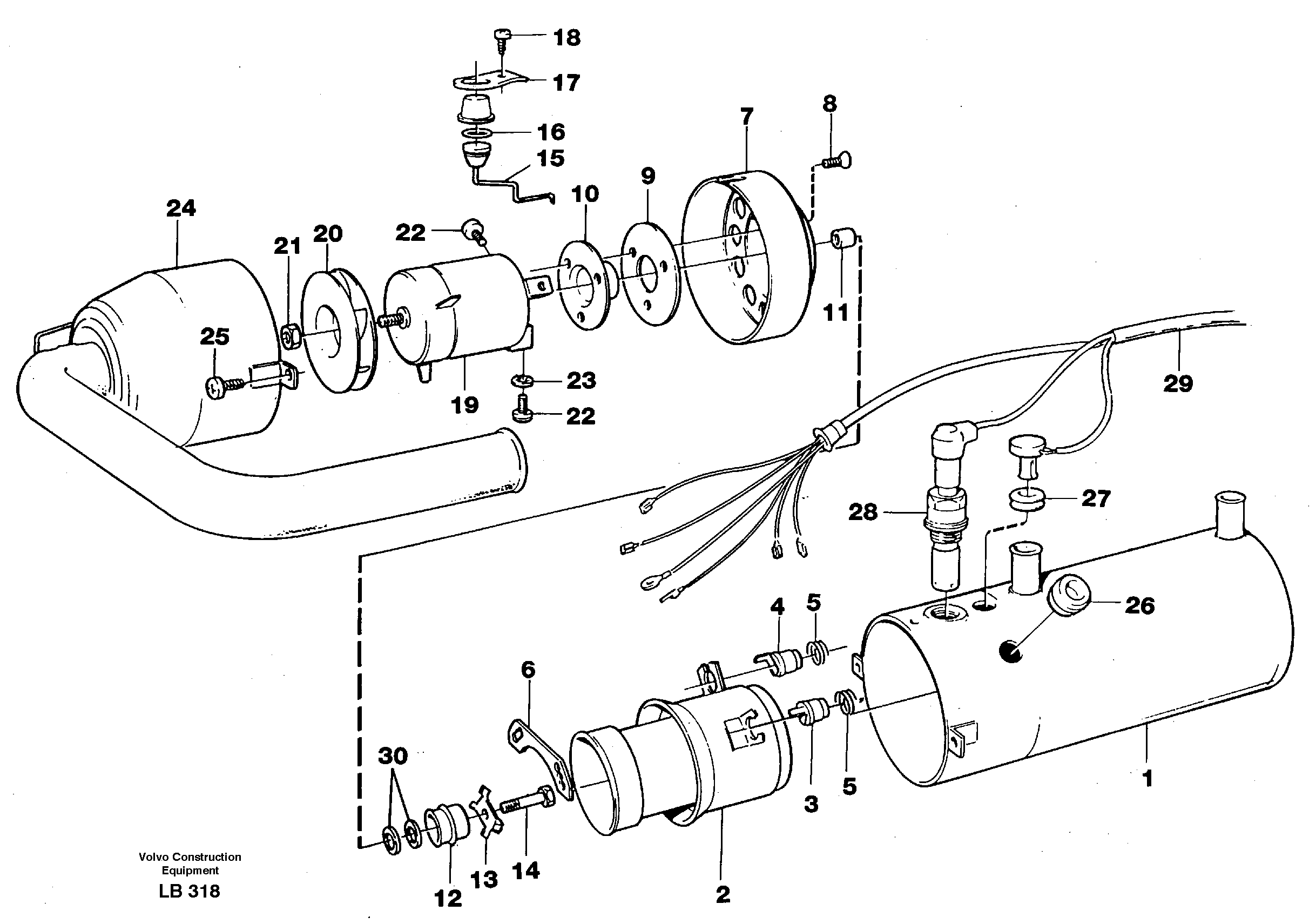 Heater, diesel  14263594 — volvo parts diagram