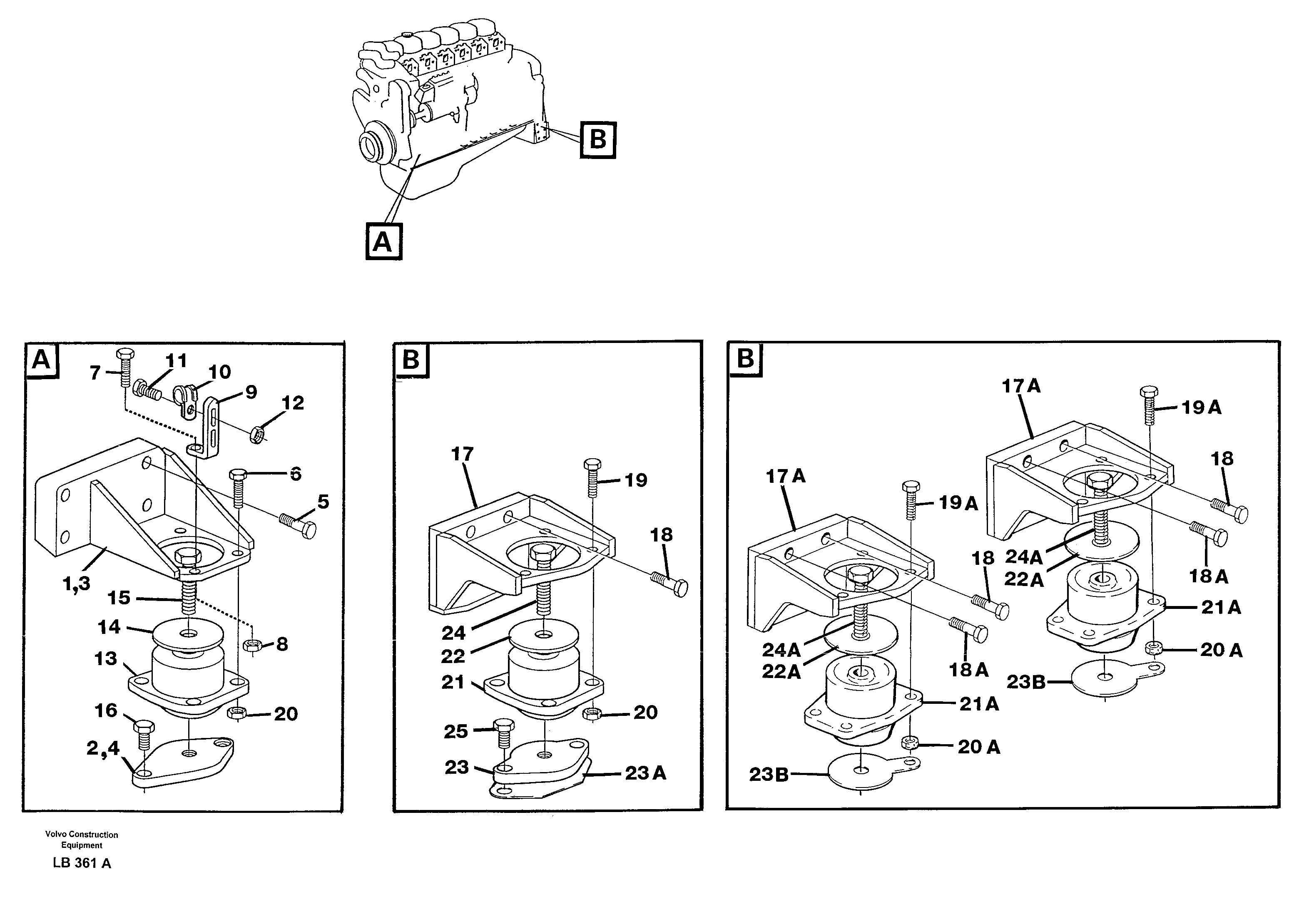 Engine mounting  Fabriknr. 1770- — volvo parts diagram