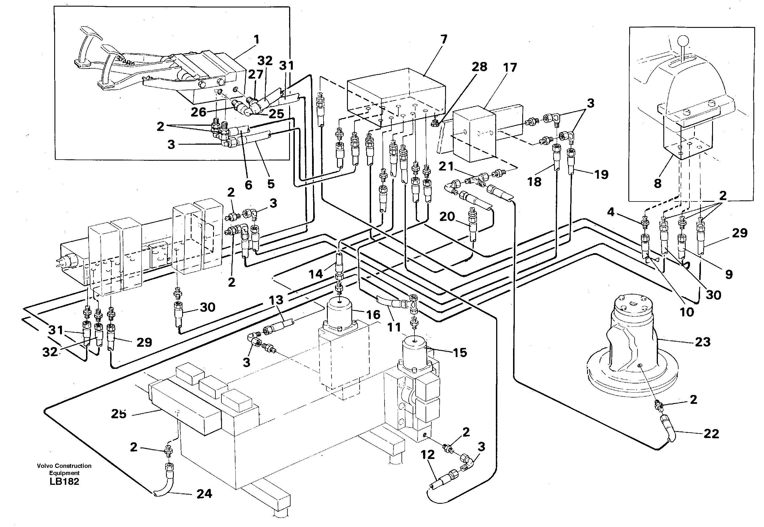 Travel motor hydraulics, superstructure — volvo parts diagram