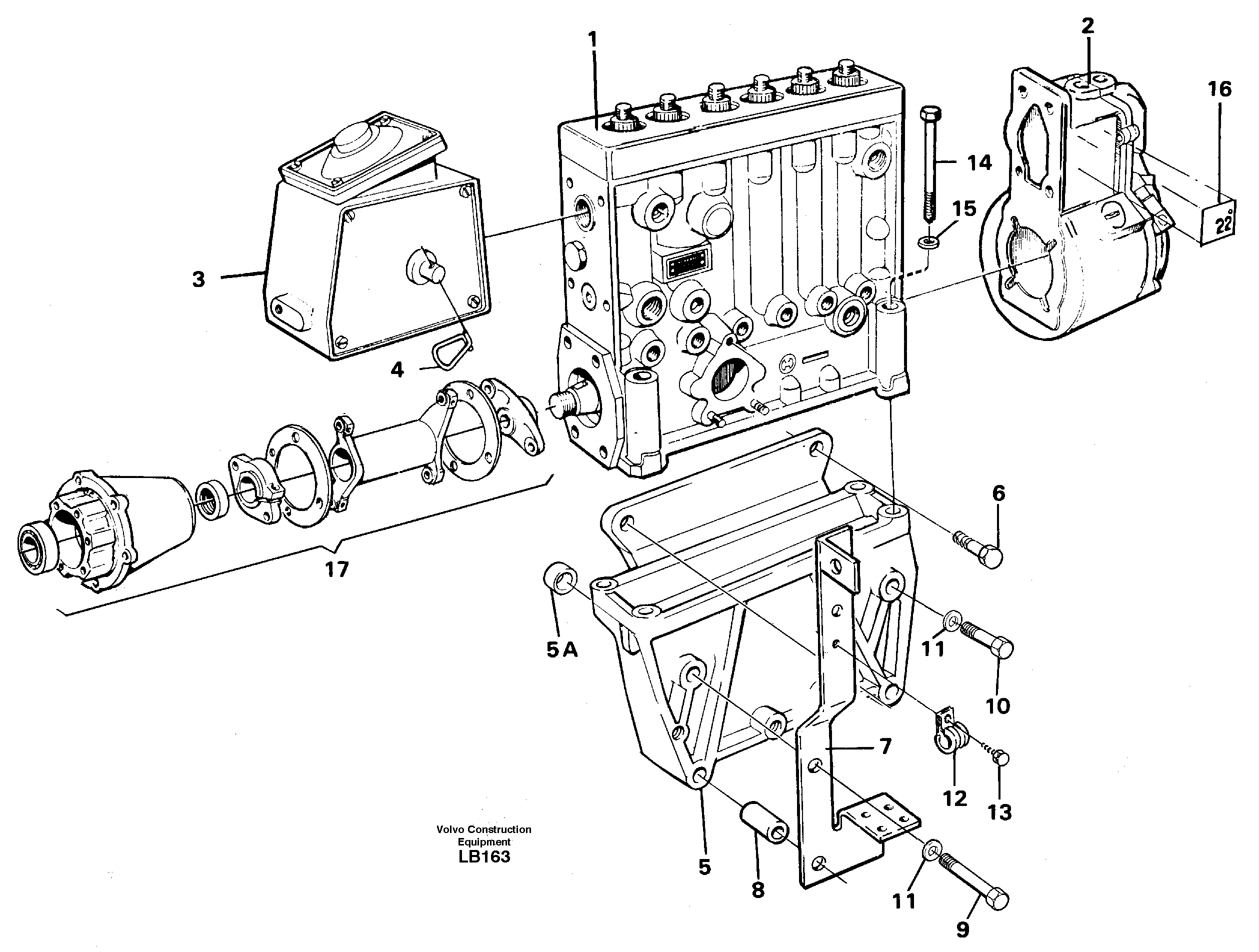 Fuel injection pump, mounting — volvo parts diagram
