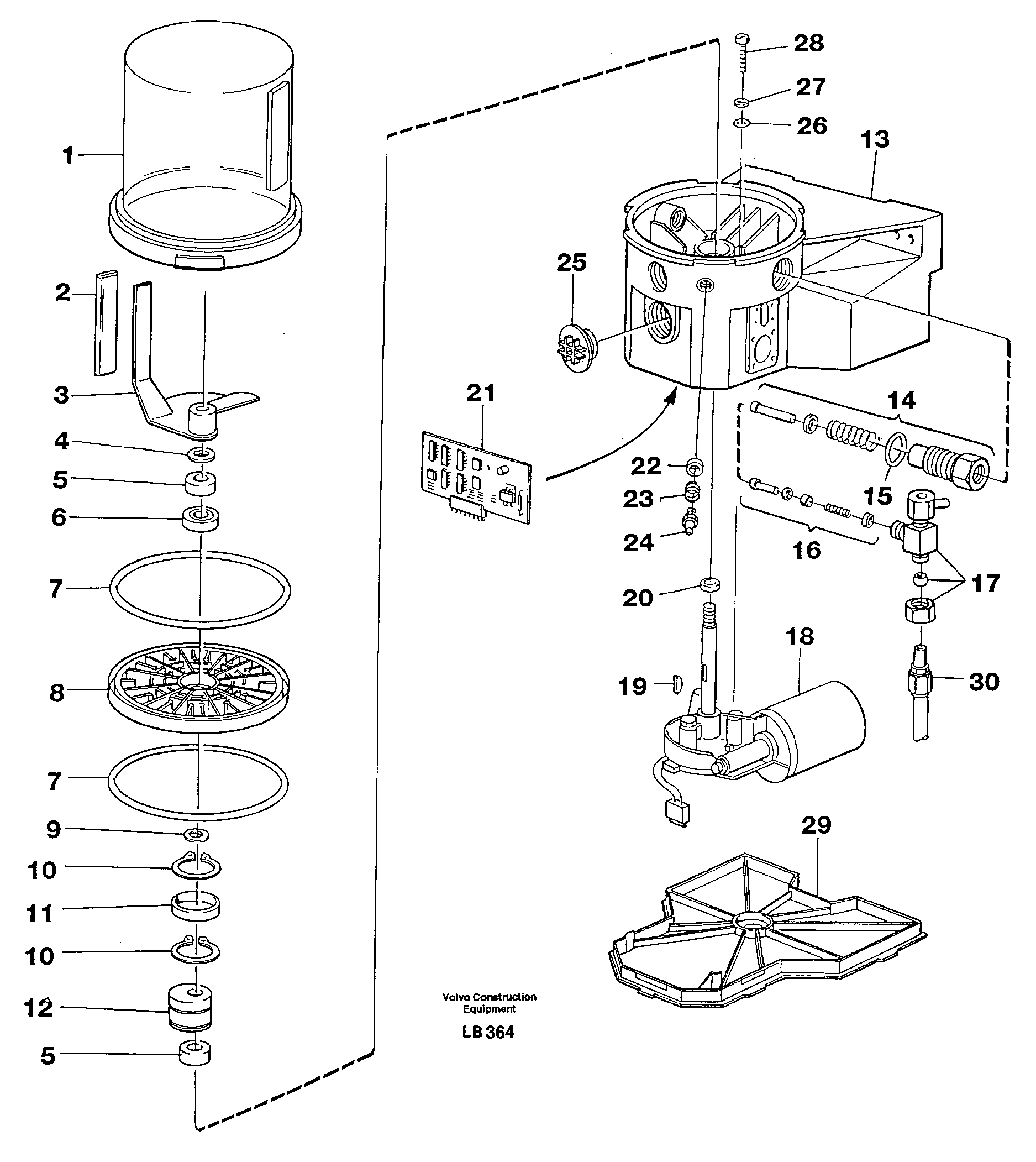 Automatic lubrication pump  14302429 — volvo parts diagram