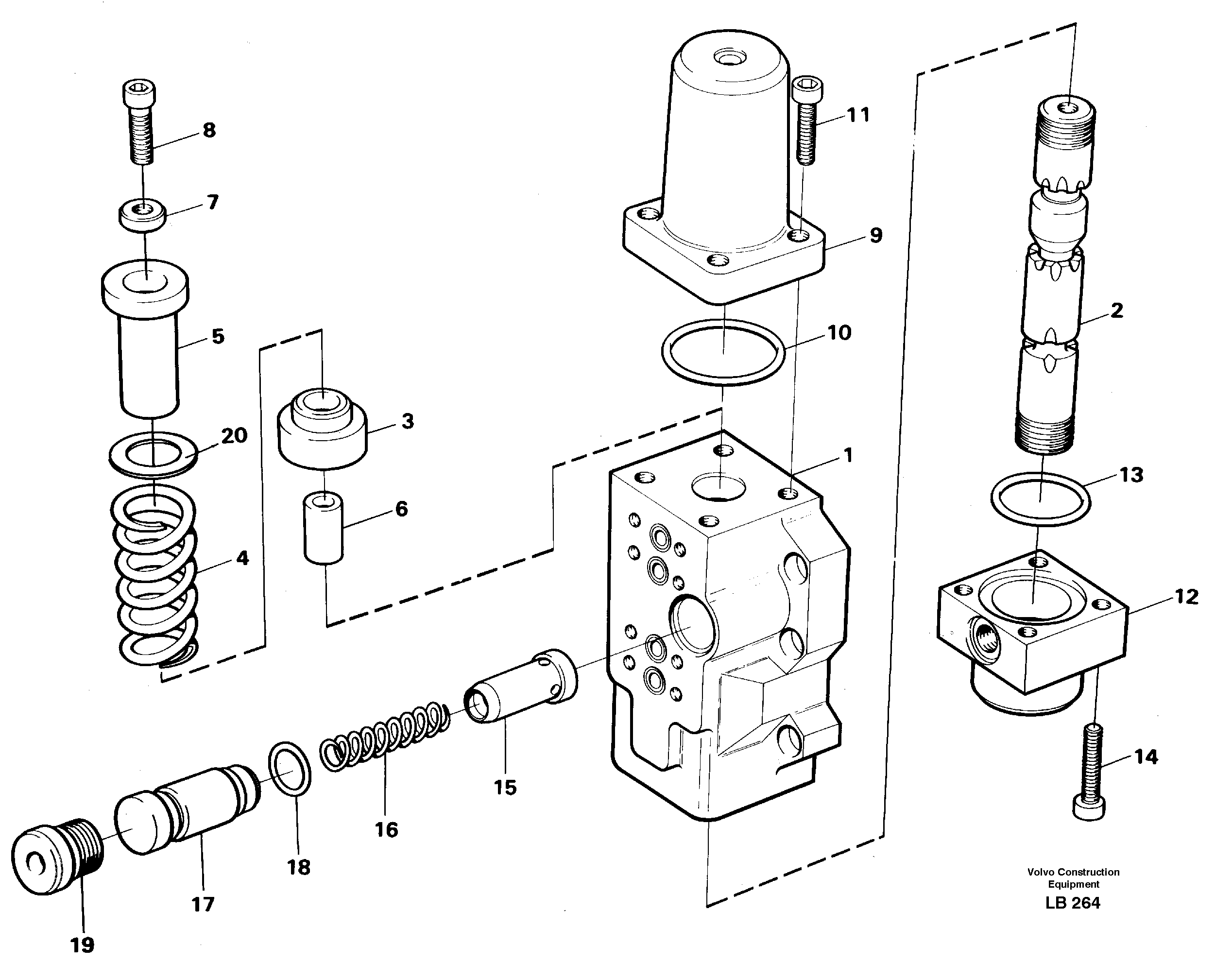 Four-way valve, bucket secondary — volvo parts diagram