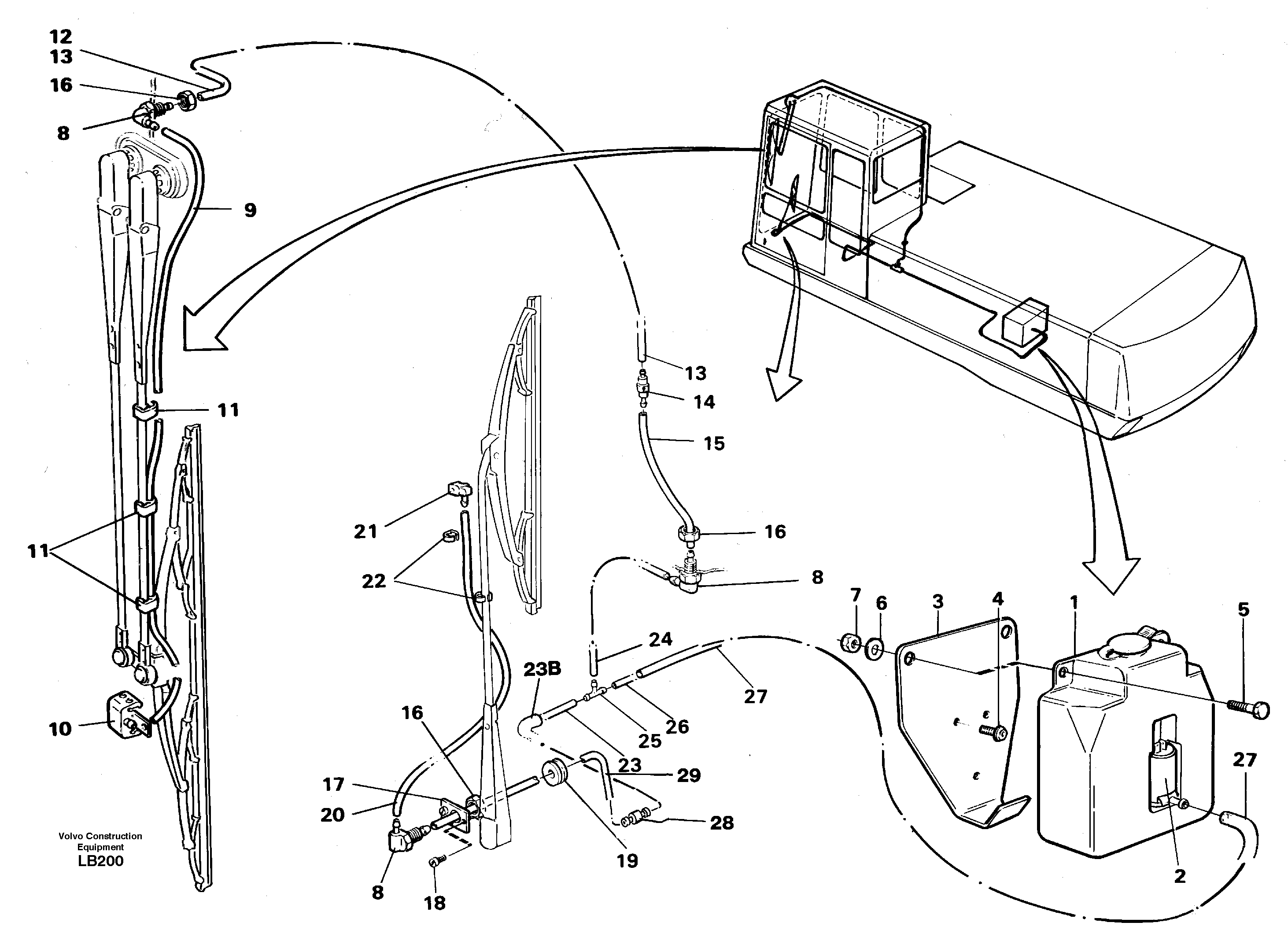 Windshield washer — volvo parts diagram