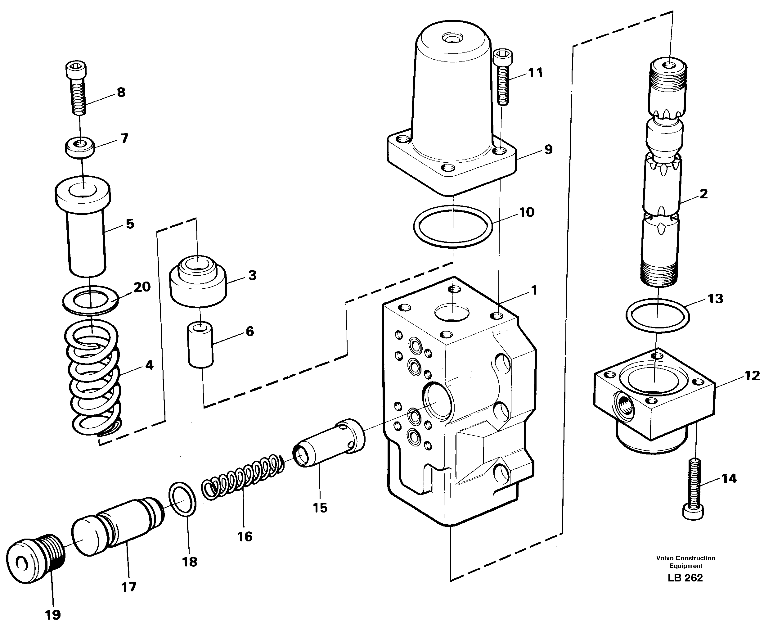 Four-way valve, boom secondary — volvo parts diagram