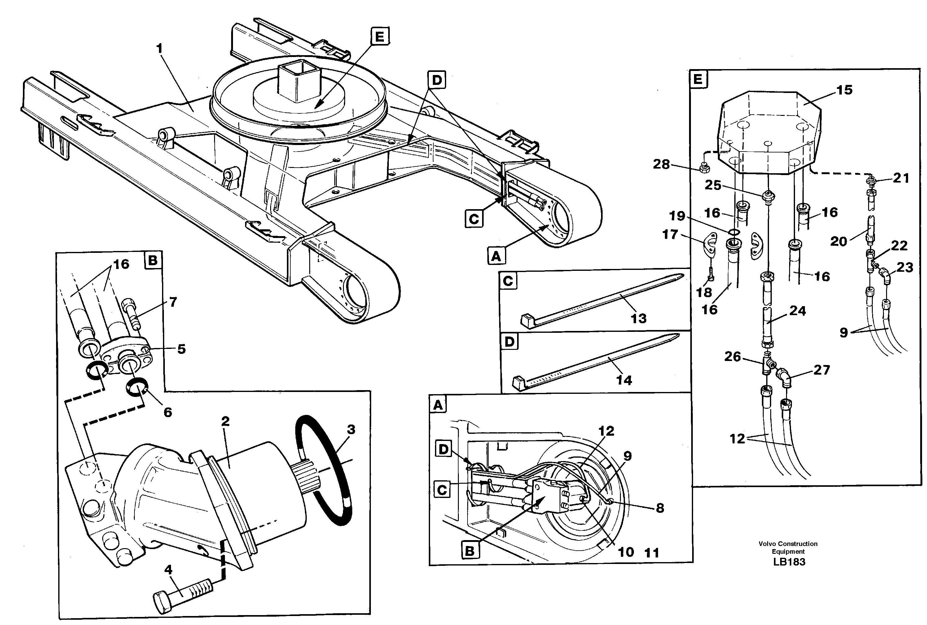Travel motor hydraulics, undercarriage — volvo parts diagram