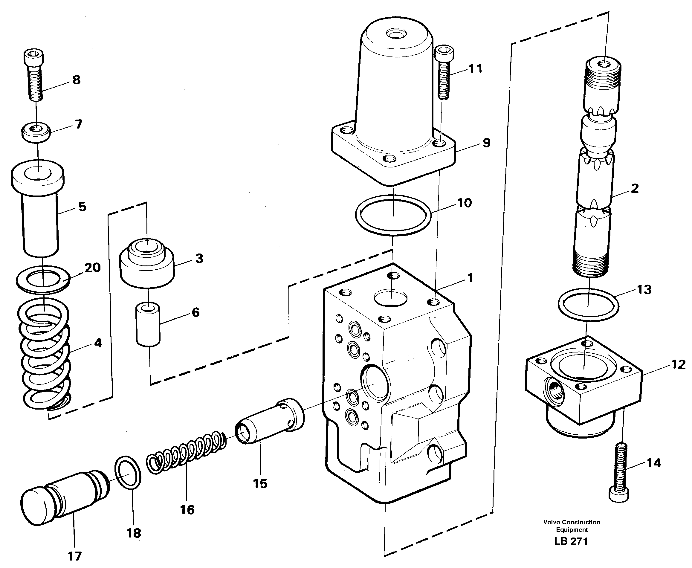 Four-way valve for slewing — volvo parts diagram