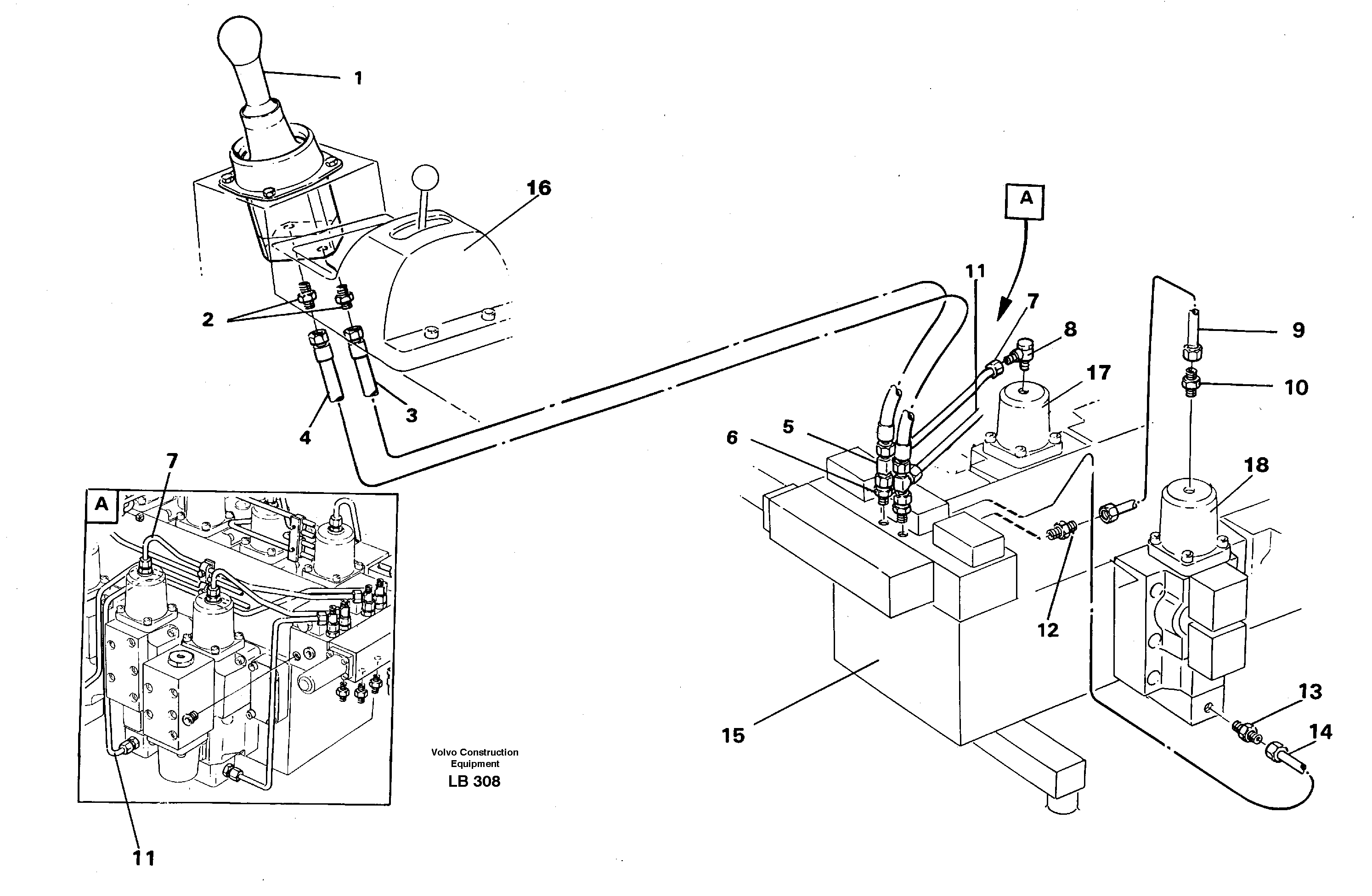 Servo hydraulics, bucket — volvo parts diagram