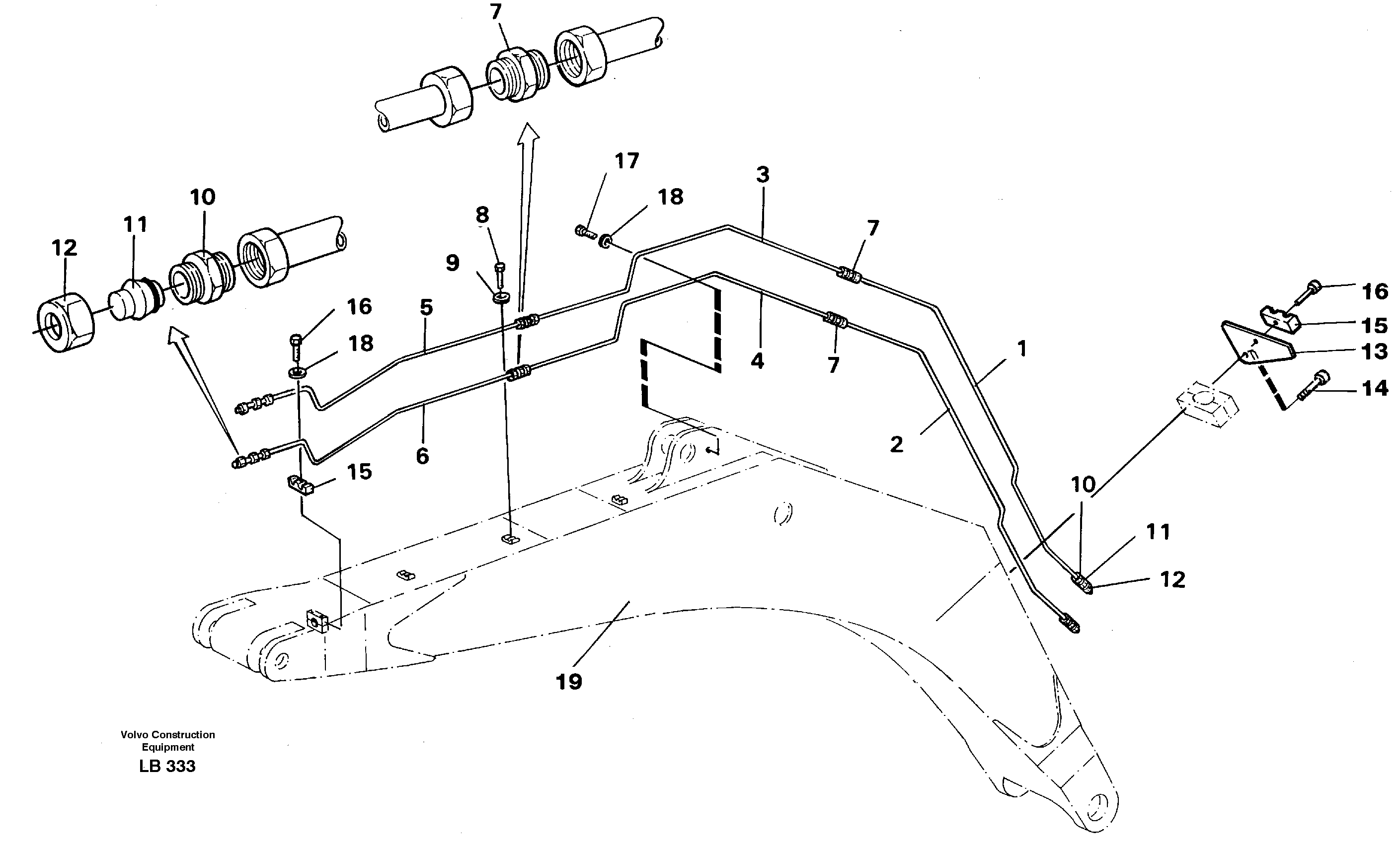 Hydr. quick fit equipm. on boom 6.65m  14263926 — volvo parts diagram