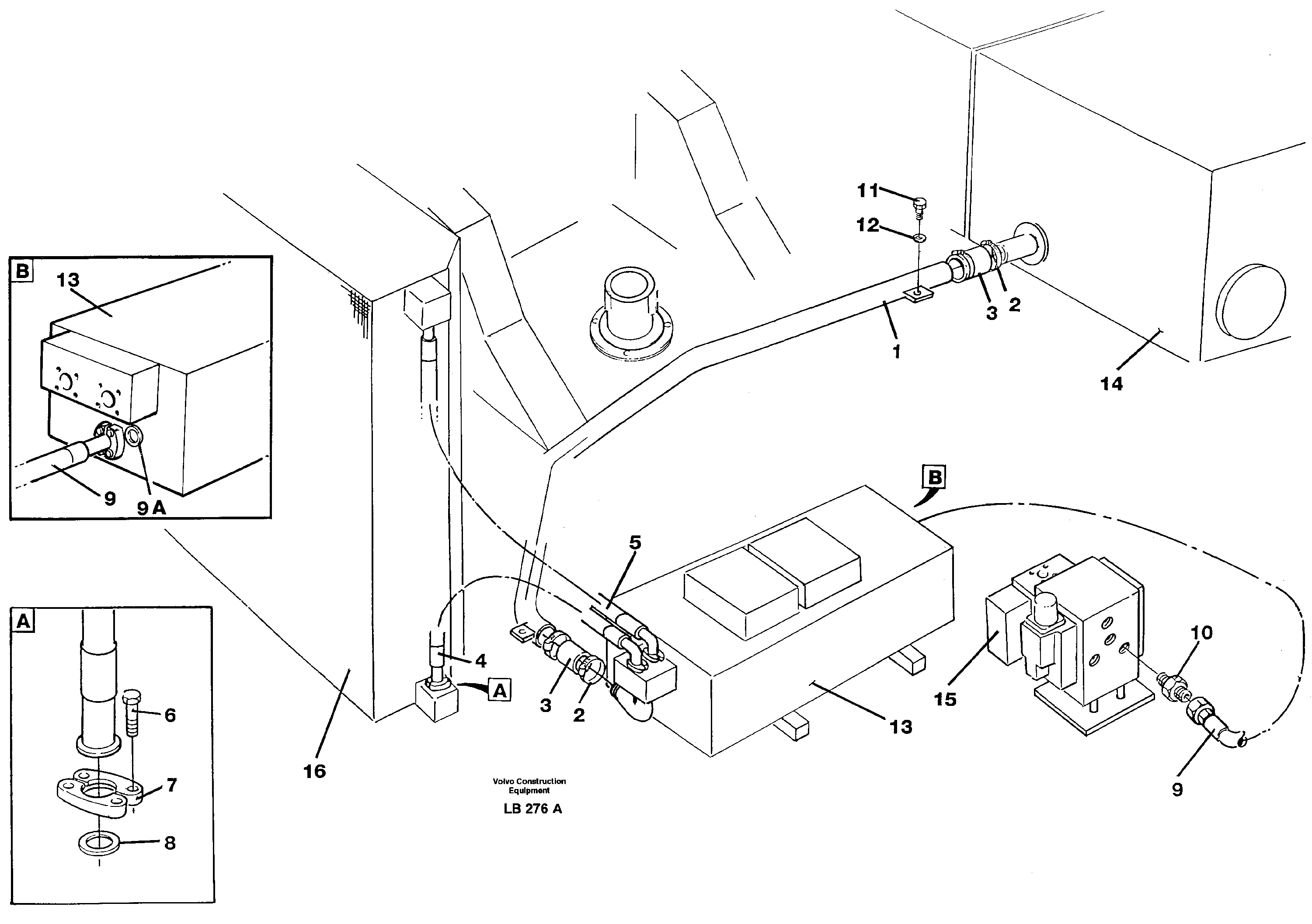 Hydraulic system, return lines — volvo parts diagram