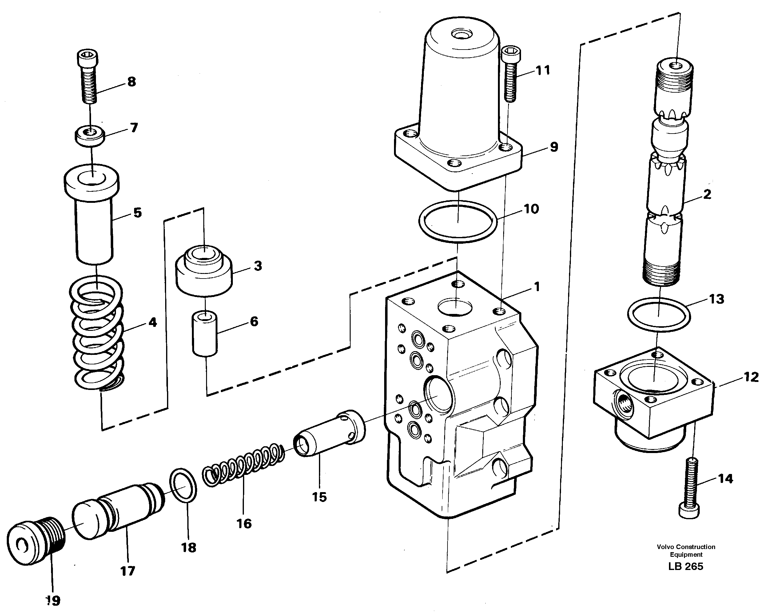 Four-way valve, dipper primary — volvo parts diagram