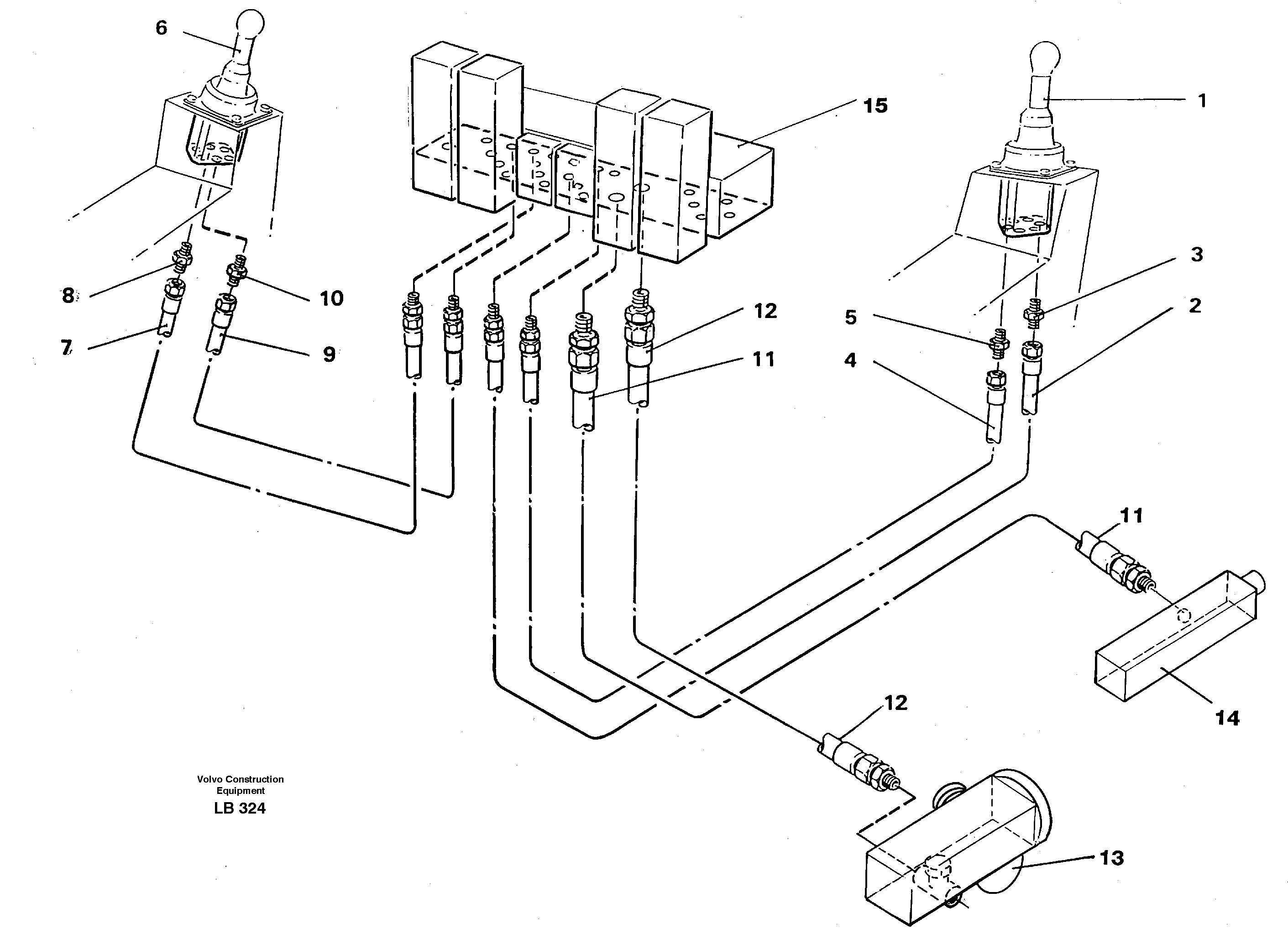 Servo hydraulic return line tank — volvo parts diagram